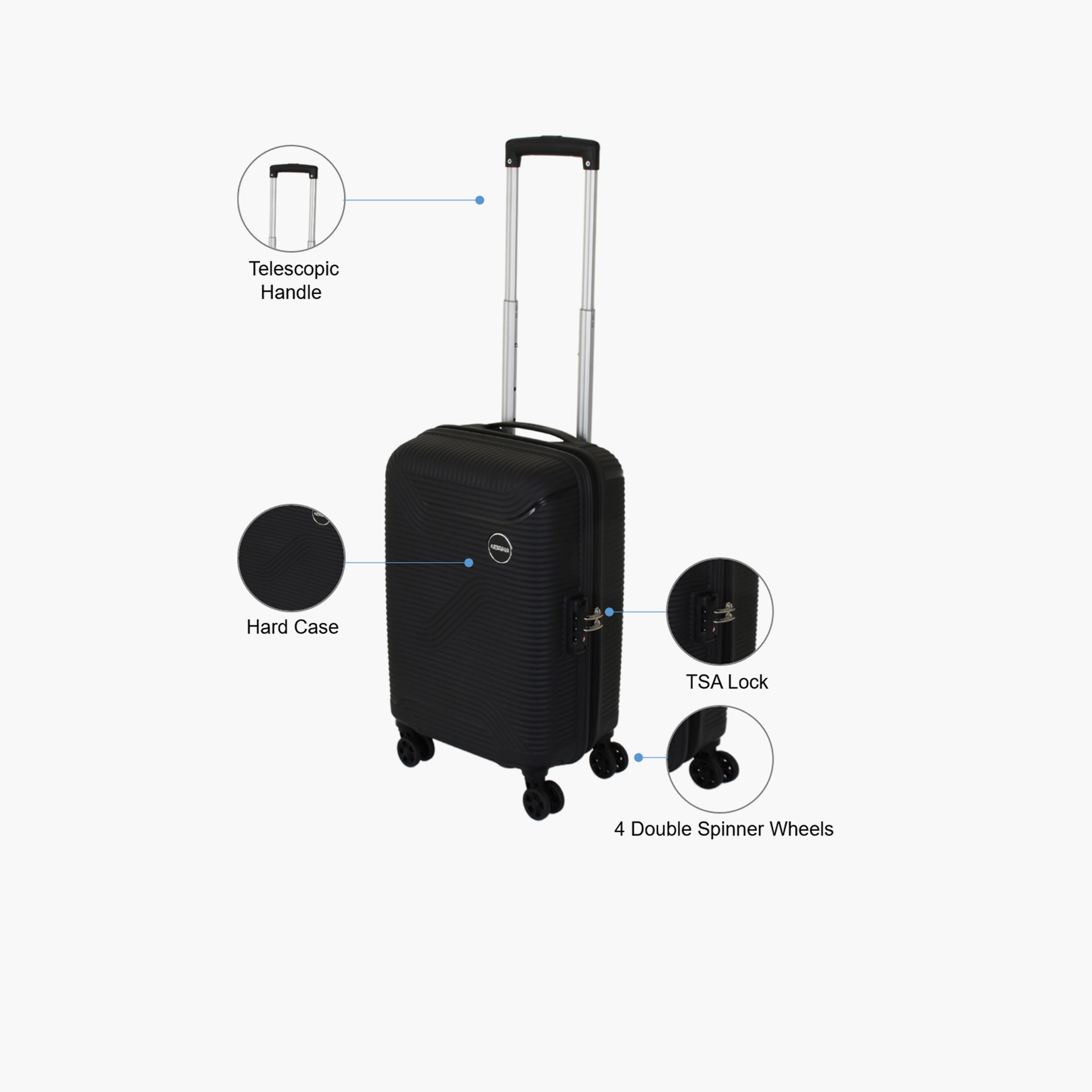 American Tourister Maxplus 55 CM Small Cabin Polypropylene Hard Sided 4-Wheeler Spinner Trolley Bag with TSA Lock-travel-luggagesandbags-luggage-image-3