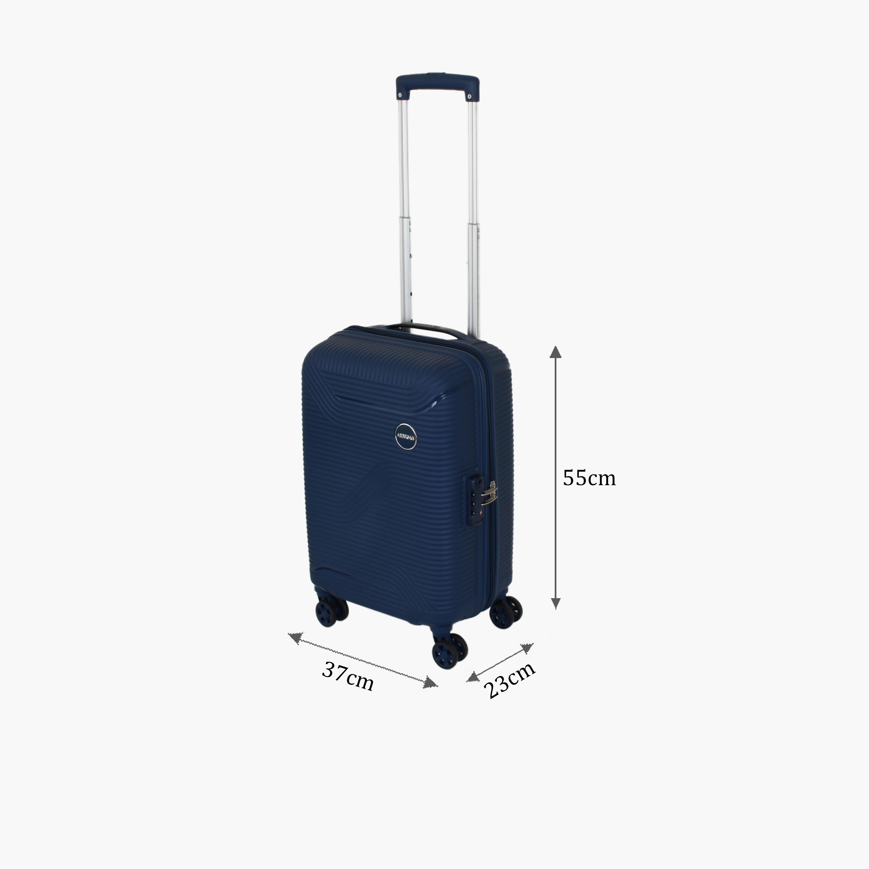American Tourister Maxplus 55 CM Small Cabin Polypropylene Hard Sided 4-Wheeler Spinner Trolley Bag with TSA Lock-travel-luggagesandbags-luggage-image-2