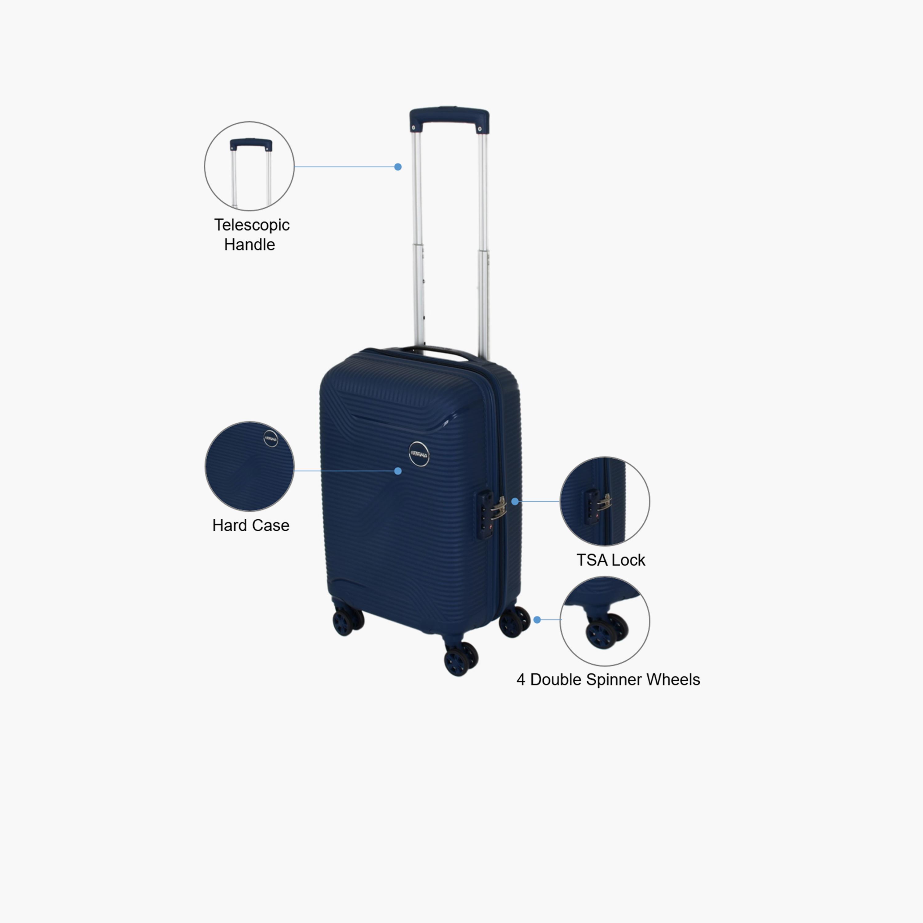 American Tourister Maxplus 55 CM Small Cabin Polypropylene Hard Sided 4-Wheeler Spinner Trolley Bag with TSA Lock-travel-luggagesandbags-luggage-image-3