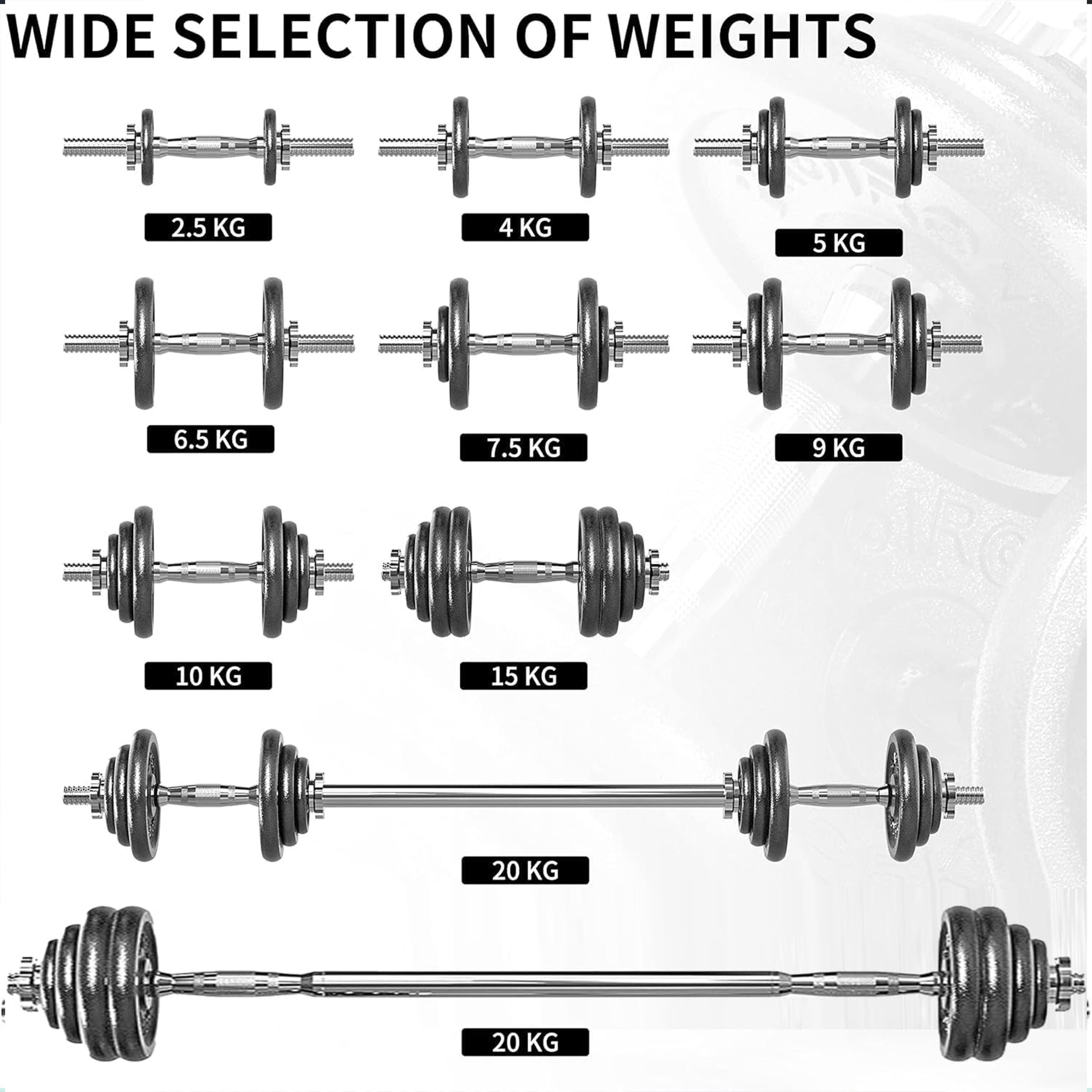 Fitness World Cast Iron Adjustable Dumbbell Set For Workout-sports-gear-gym-image-2
