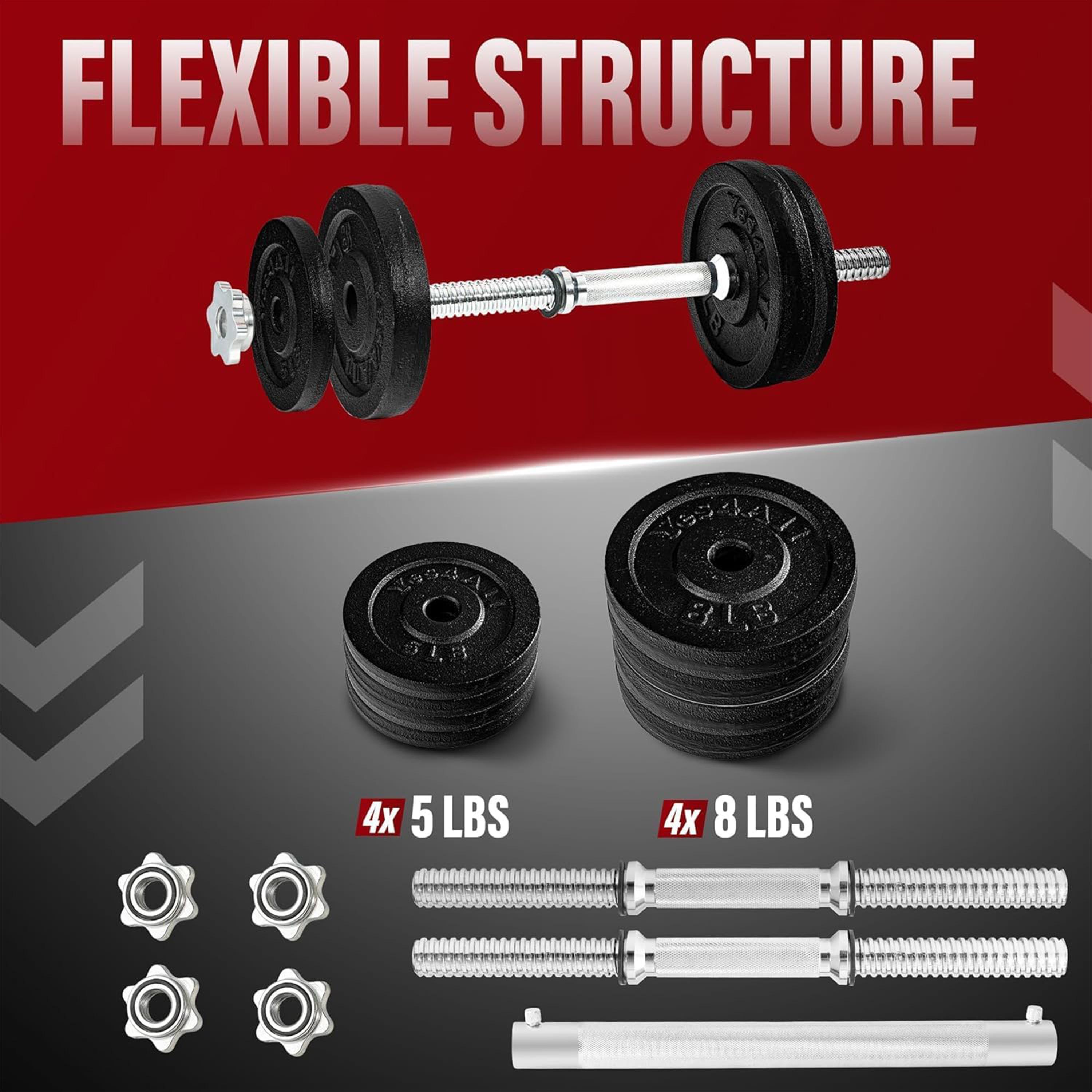 Fitness World Cast Iron Adjustable Dumbbell Set For Workout-sports-gear-gym-image-3