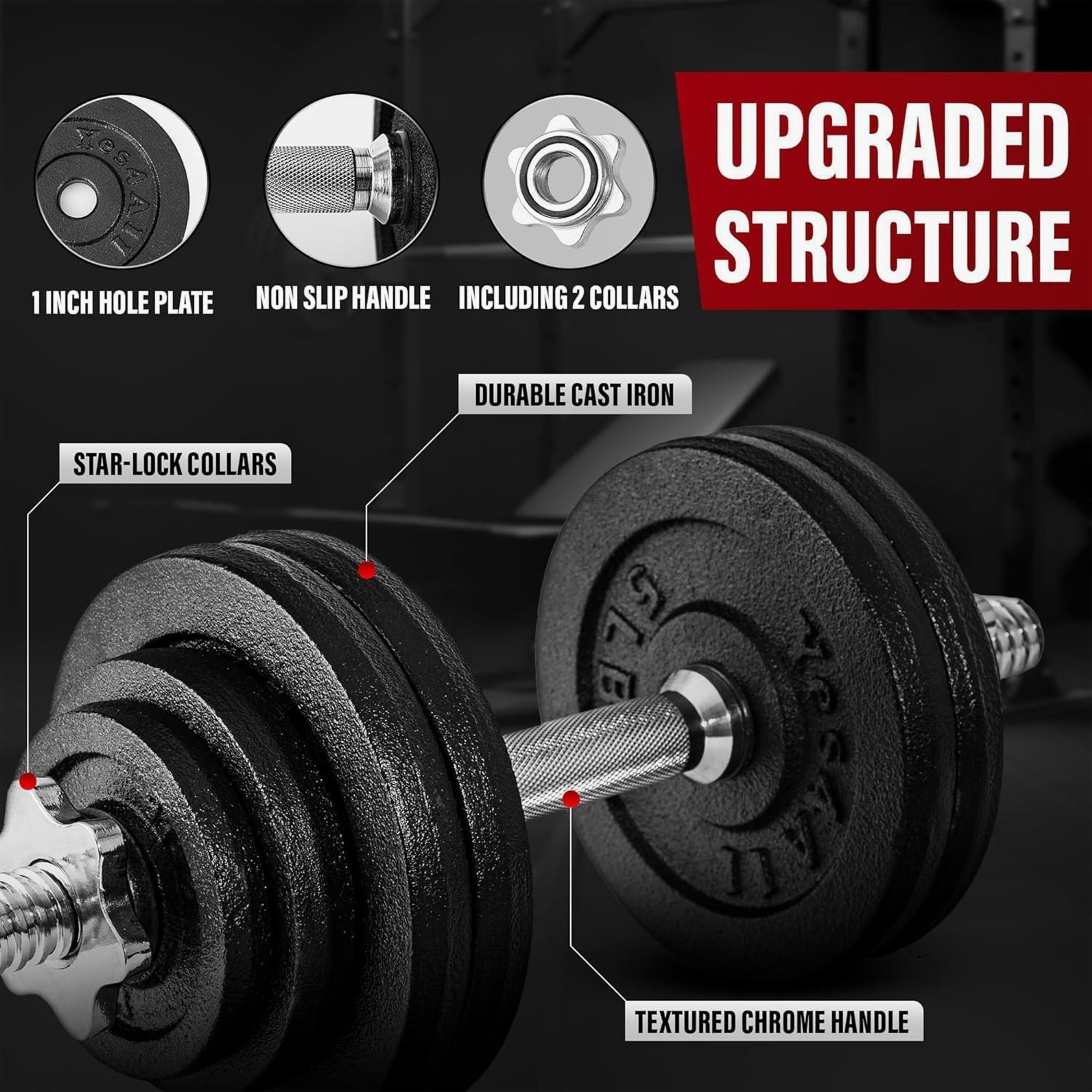 Fitness World Cast Iron Adjustable Dumbbell Set For Workout-sports-gear-gym-image-5