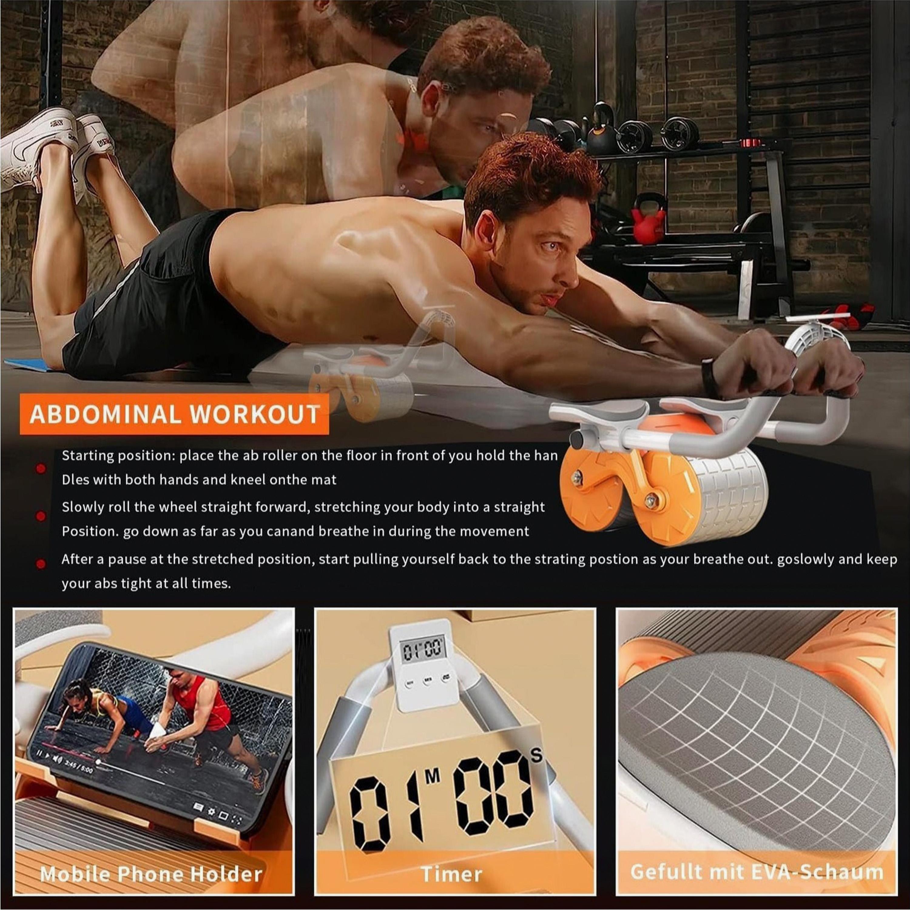 Fitness World Abdominal Roller For Workout With Elbow Support-sports-gear-gym-image-2