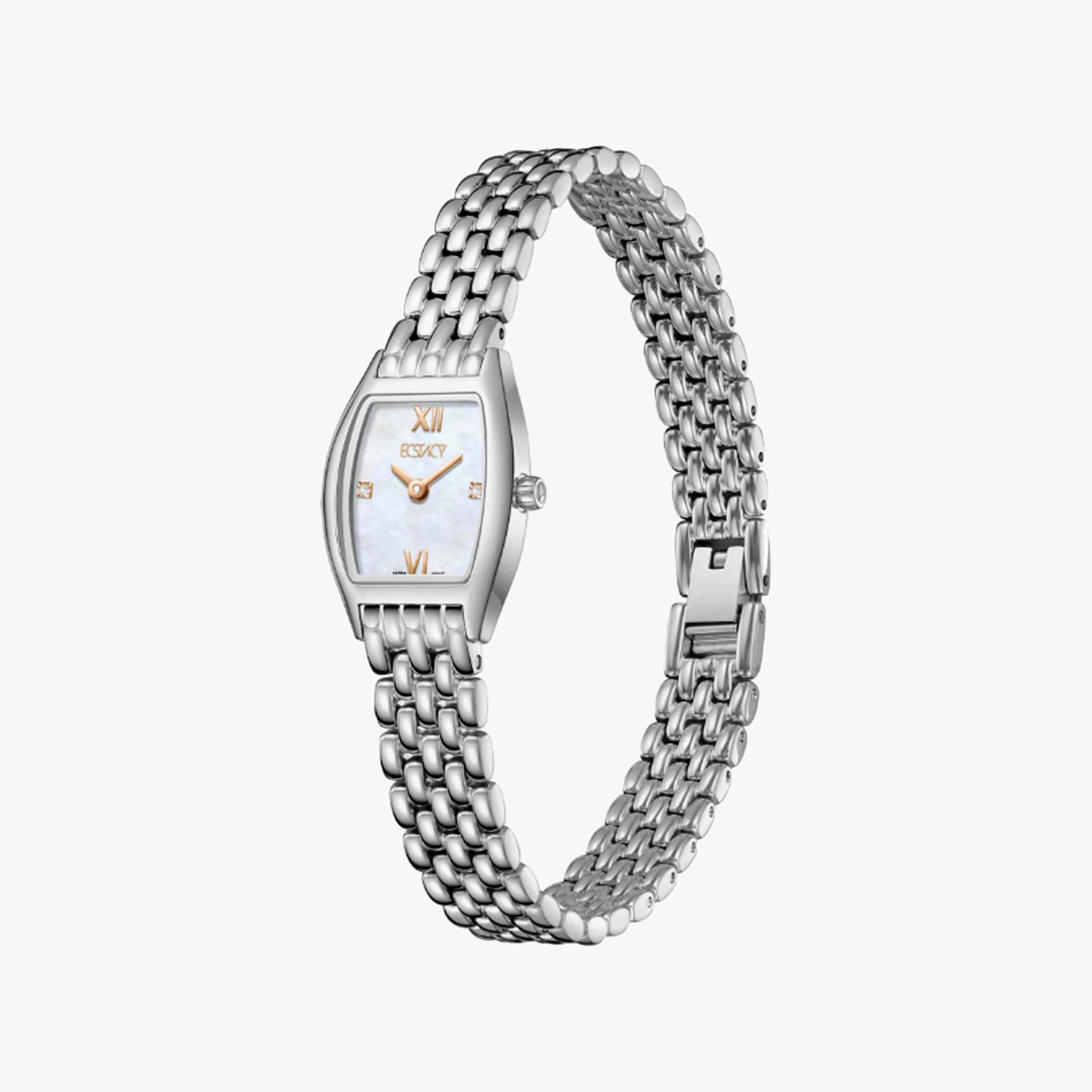 E25501-SBSMK | ساعة حريمي أنالوج ستانلس ستيل من اكستيسي، فضي مقاس 26 مم-women-watchesandjewellery-watches-image-2