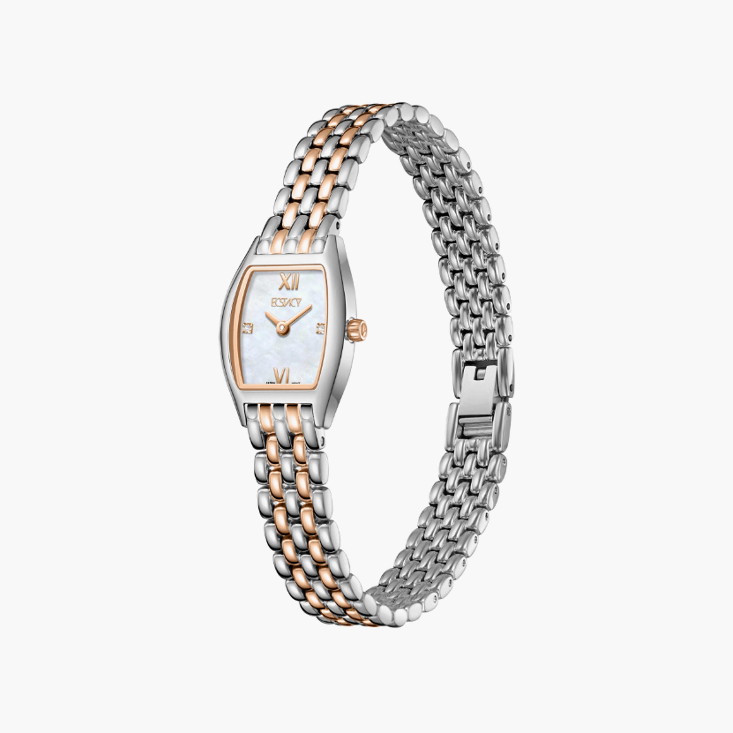 E25501-KBKM | ساعة حريمي أنالوج ستانلس ستيل من اكستيسي، لون فضي وذهبي وردي مقاس 26 مم-women-watchesandjewellery-watches-image-2