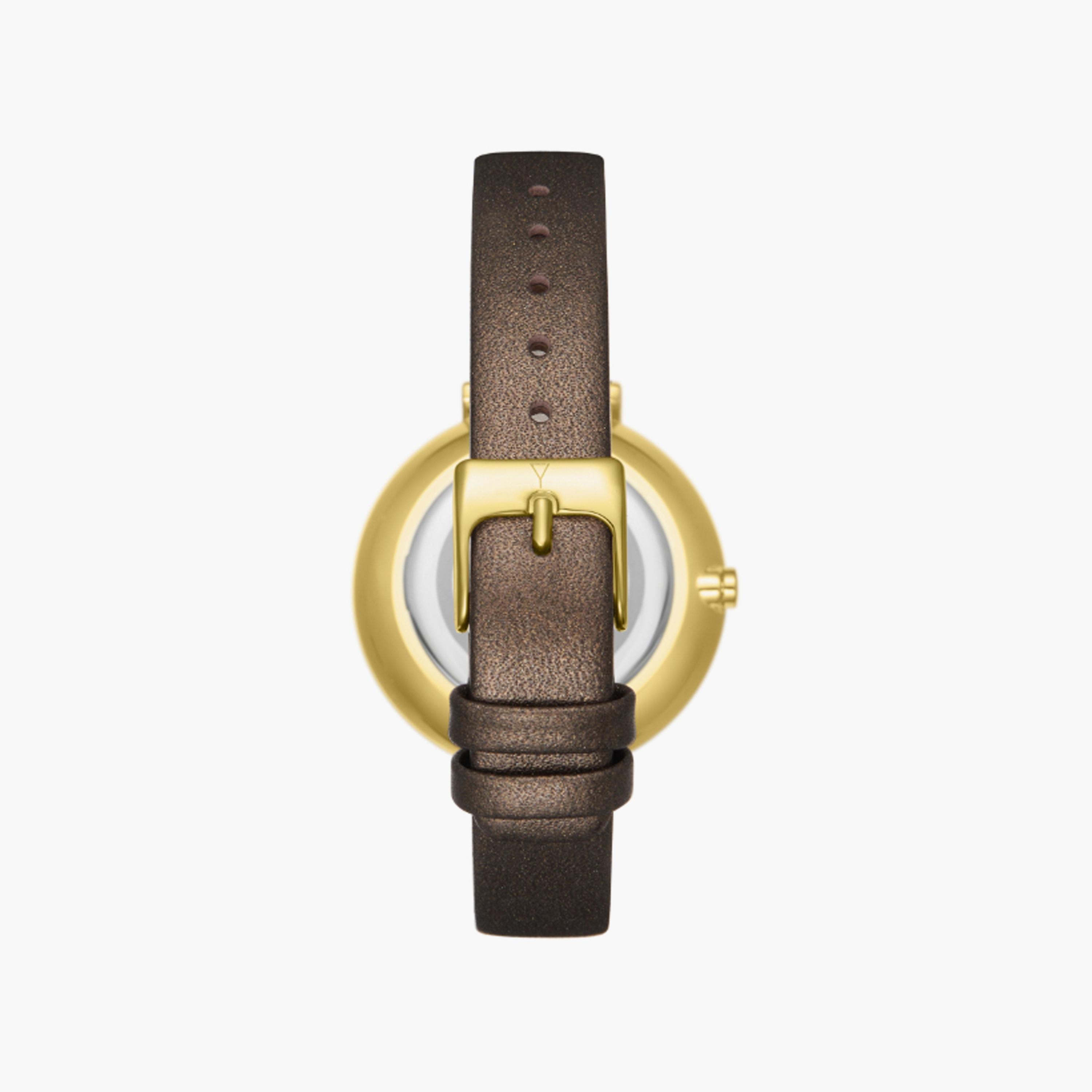 E23501-GLDC | ساعة حريمي أنالوج من إكستاسي، 36 مم، جلدي بني غامق-women-watchesandjewellery-watches-image-3