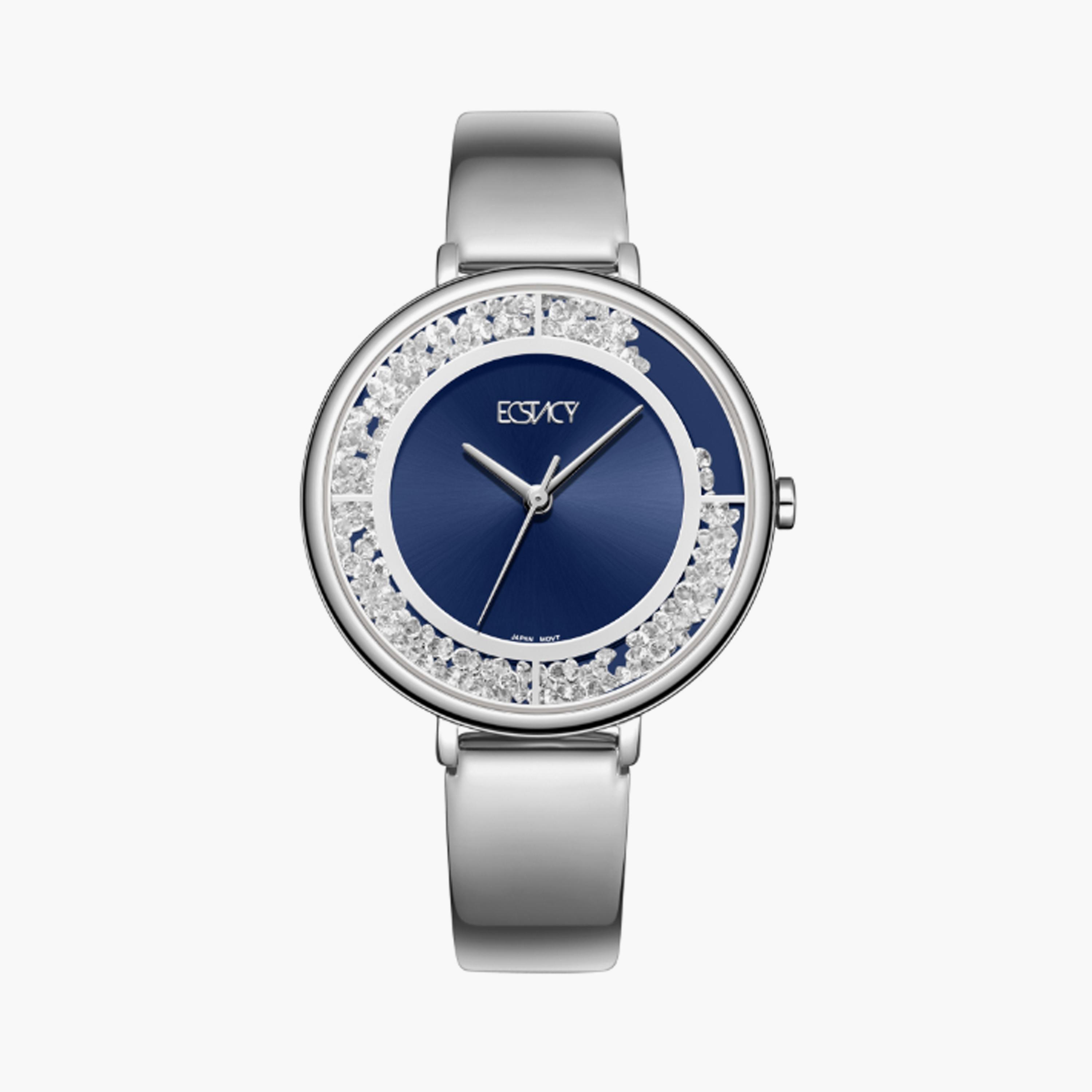 Ecstacy Women's 36 MM Silver Analog Stainless Steel Watch | E23501-SBSL-women-watchesandjewellery-watches-image-1