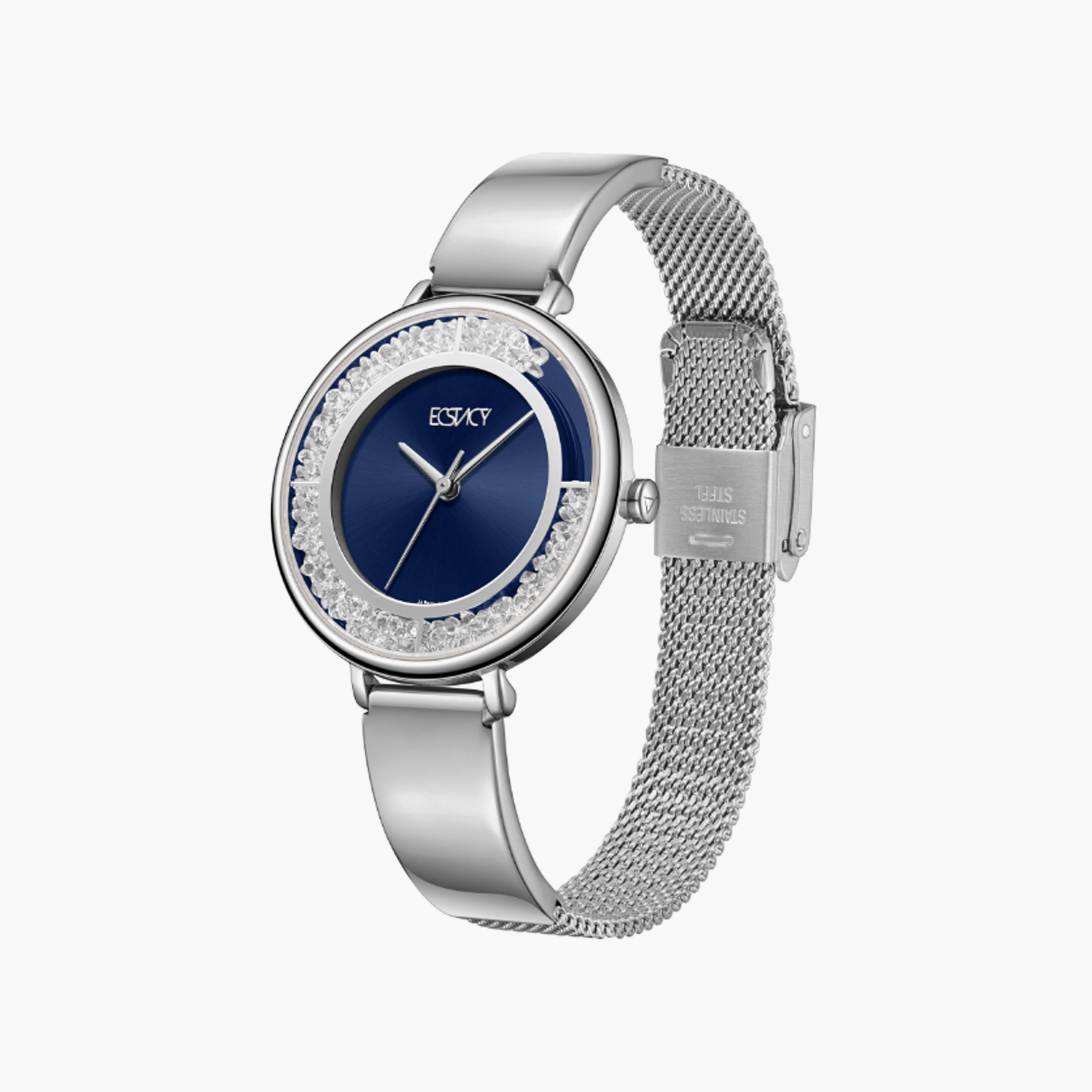 Ecstacy Women's 36 MM Silver Analog Stainless Steel Watch | E23501-SBSL-women-watchesandjewellery-watches-image-2