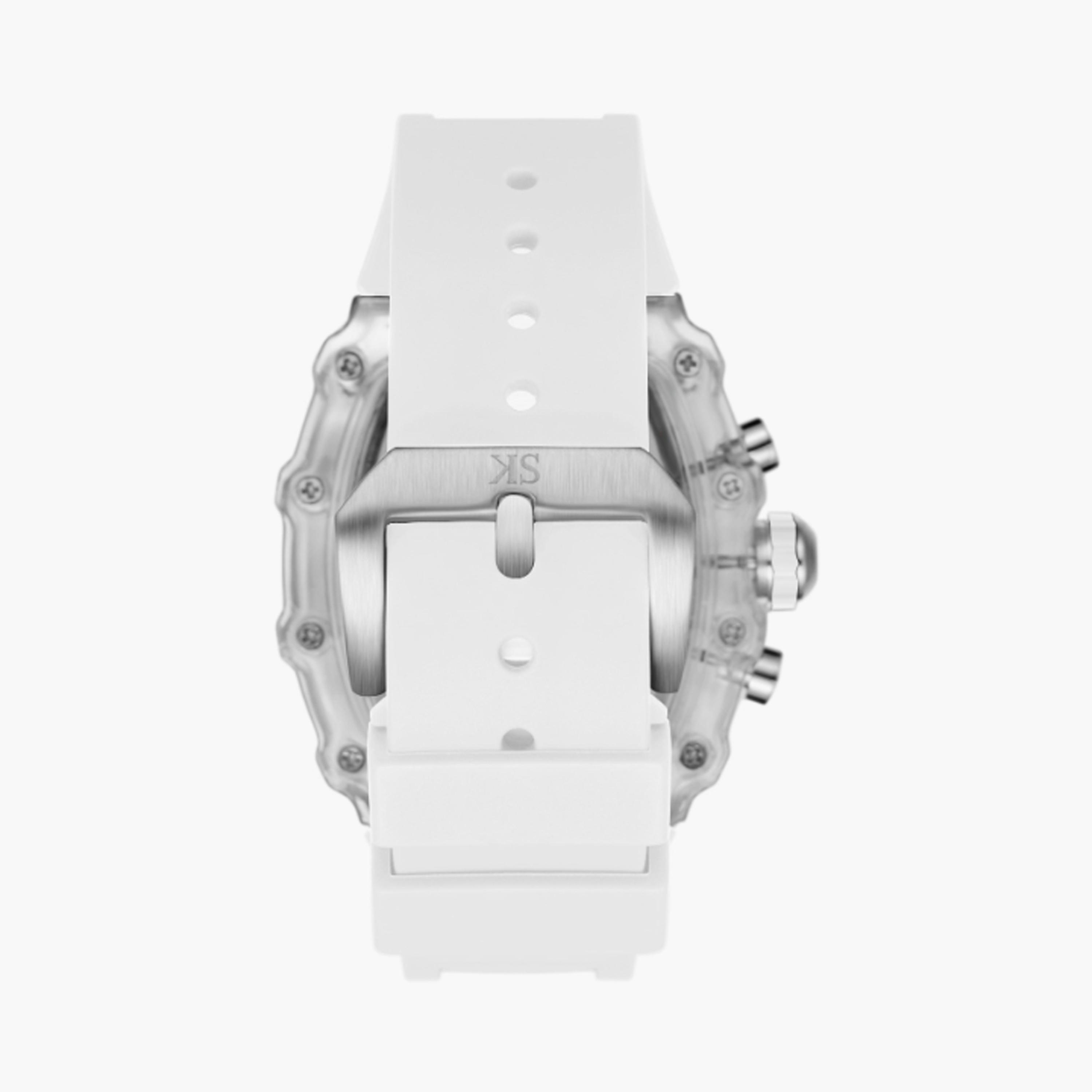 Kenneth Scott Men's 44 MM White Multi-Function Silicone Watch | K25103-ZSWI-men-watchesandjewellery-watches-image-3