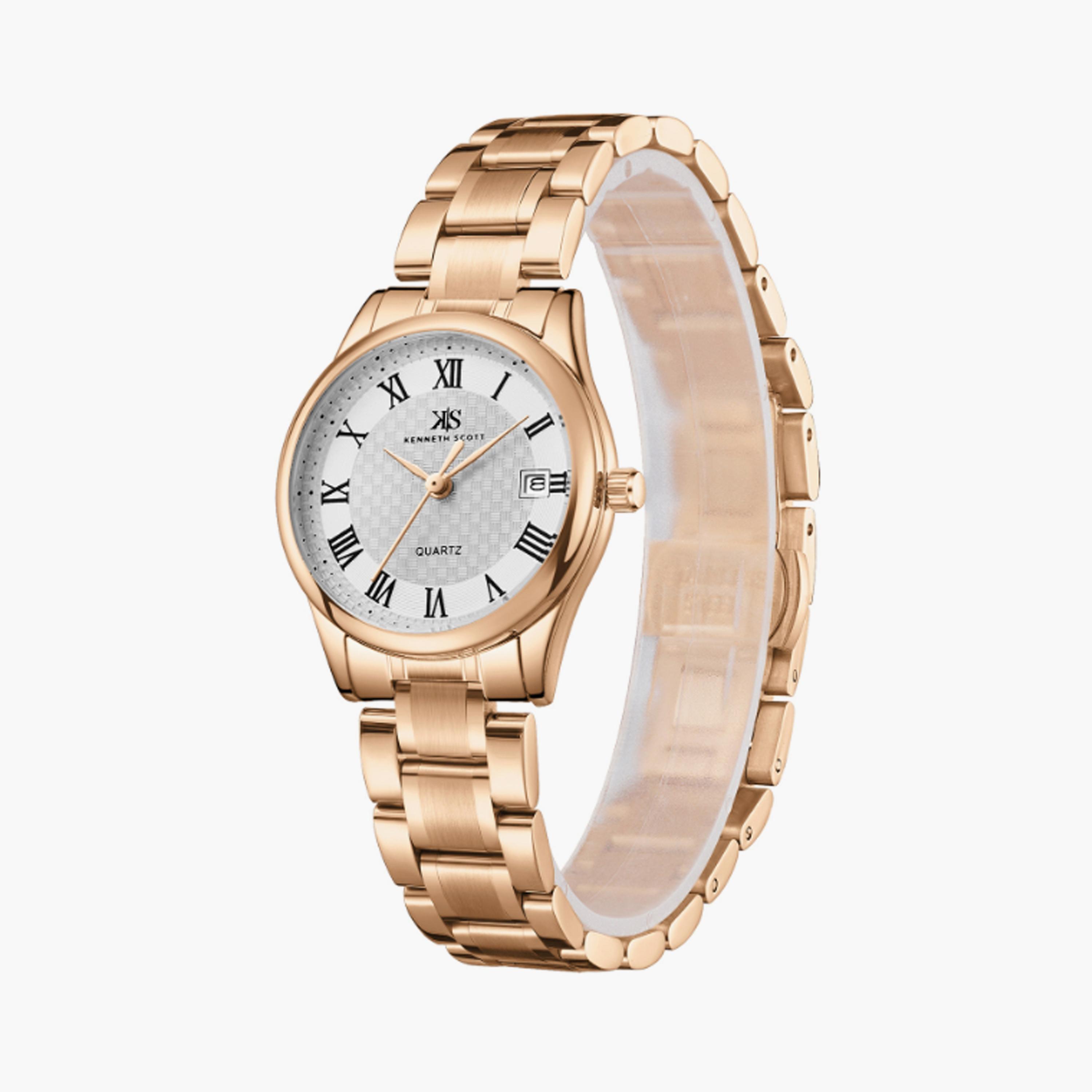 Kenneth Scott Women's 29 MM Rose Gold Analog Stainless Steel Watch | K25504-KBKW-women-watchesandjewellery-watches-image-2