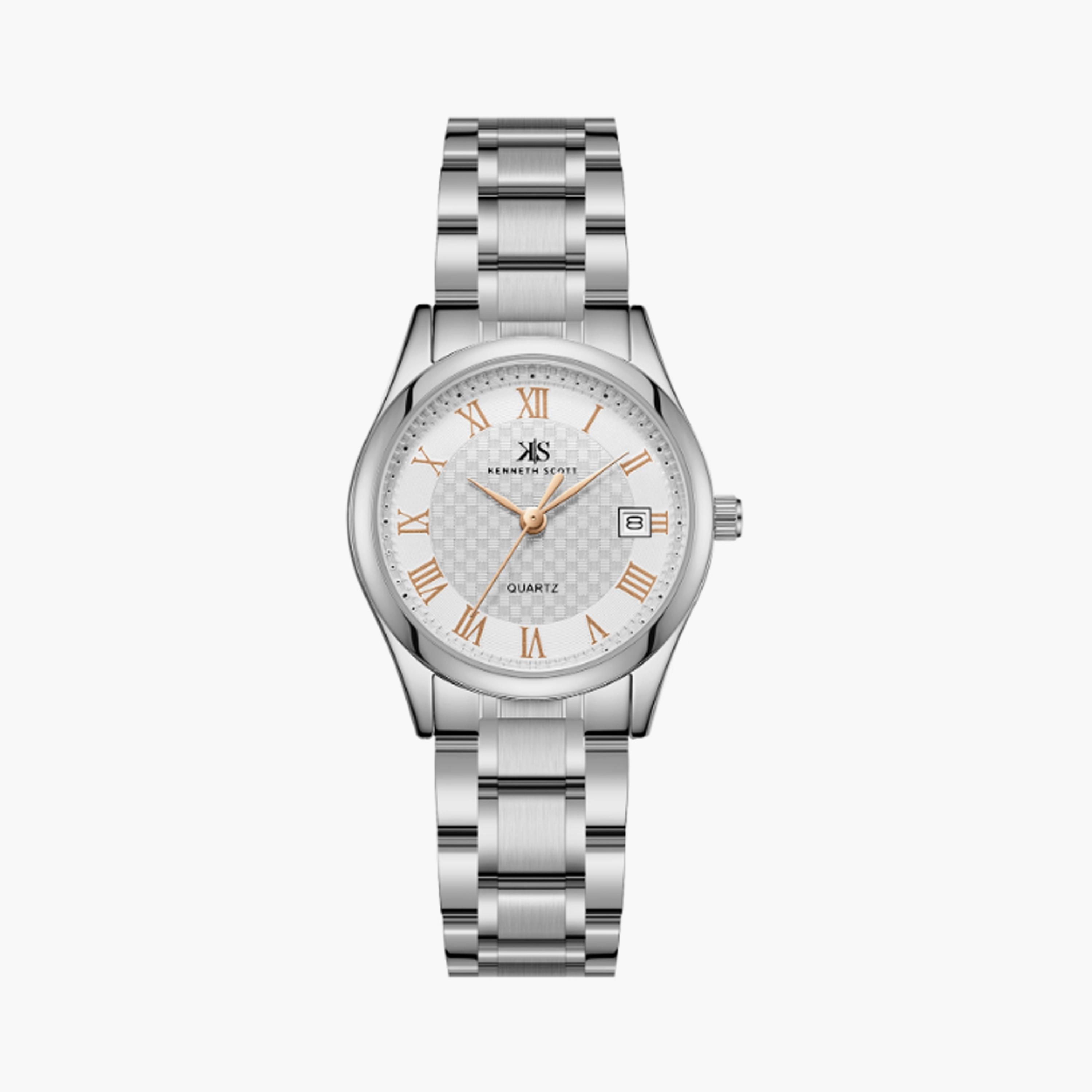 Kenneth Scott Women's 29 MM Silver Analog Stainless Steel Watch | K25504-SBSWK-women-watchesandjewellery-watches-image-1