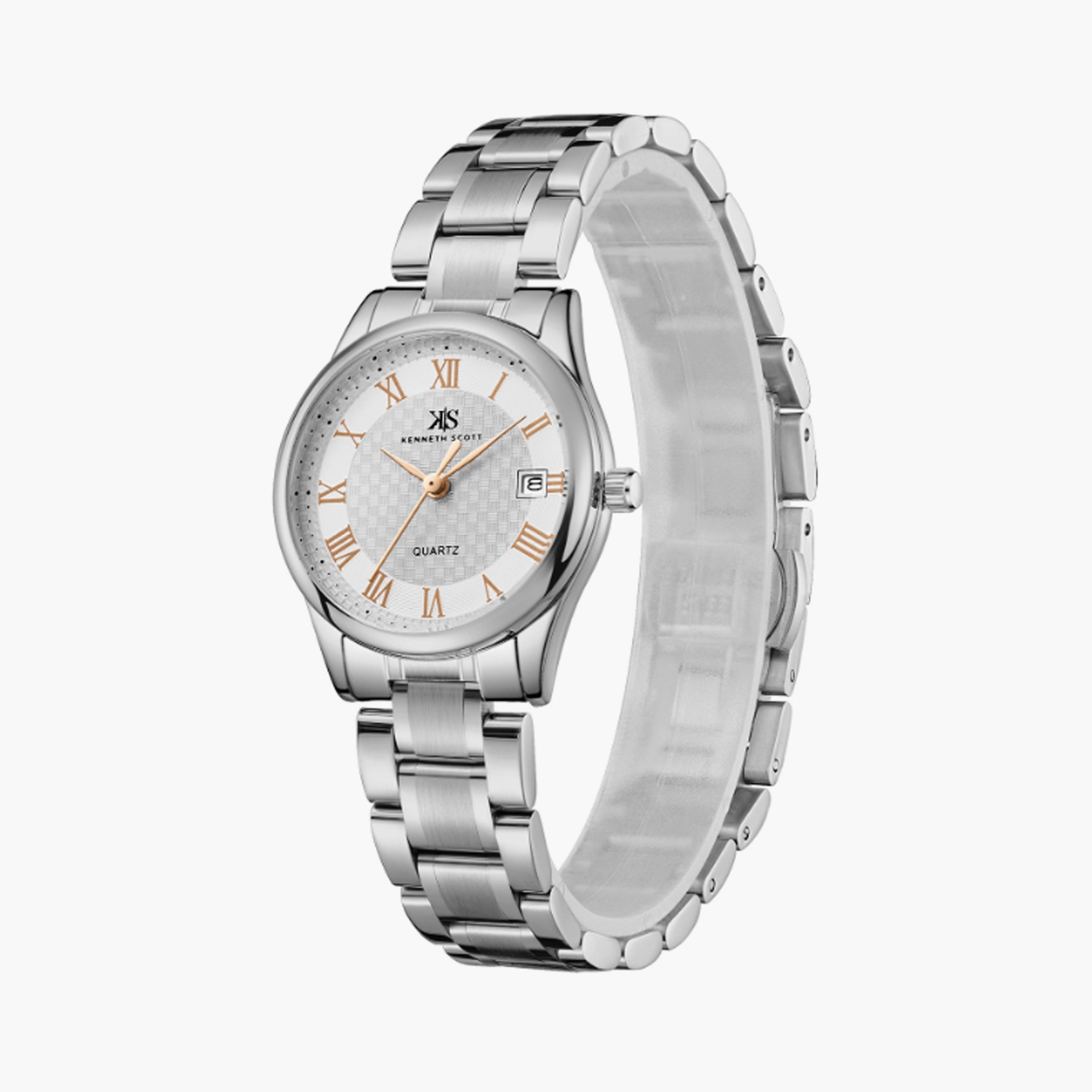 Kenneth Scott Women's 29 MM Silver Analog Stainless Steel Watch | K25504-SBSWK-women-watchesandjewellery-watches-image-2