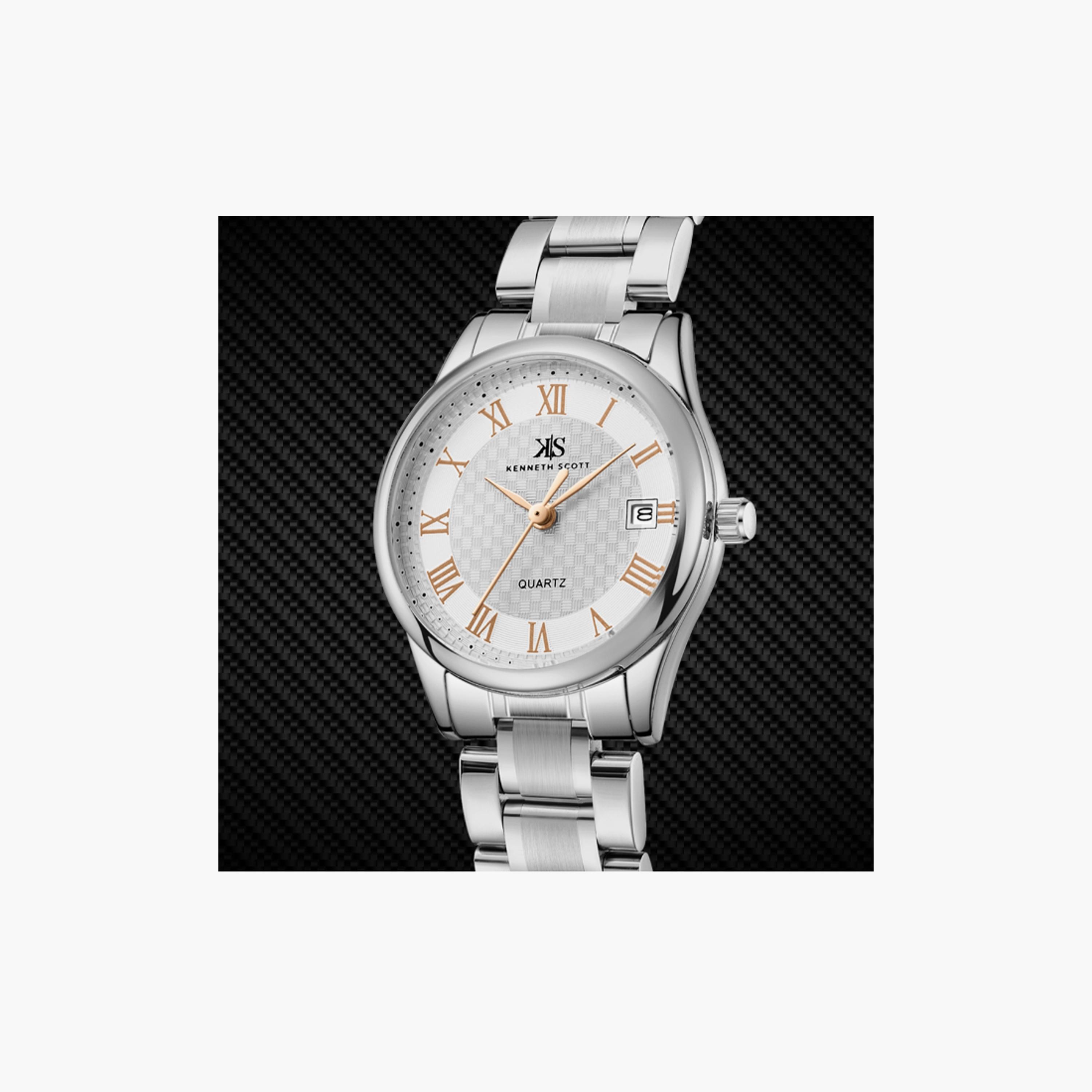 Kenneth Scott Women's 29 MM Silver Analog Stainless Steel Watch | K25504-SBSWK-women-watchesandjewellery-watches-image-4
