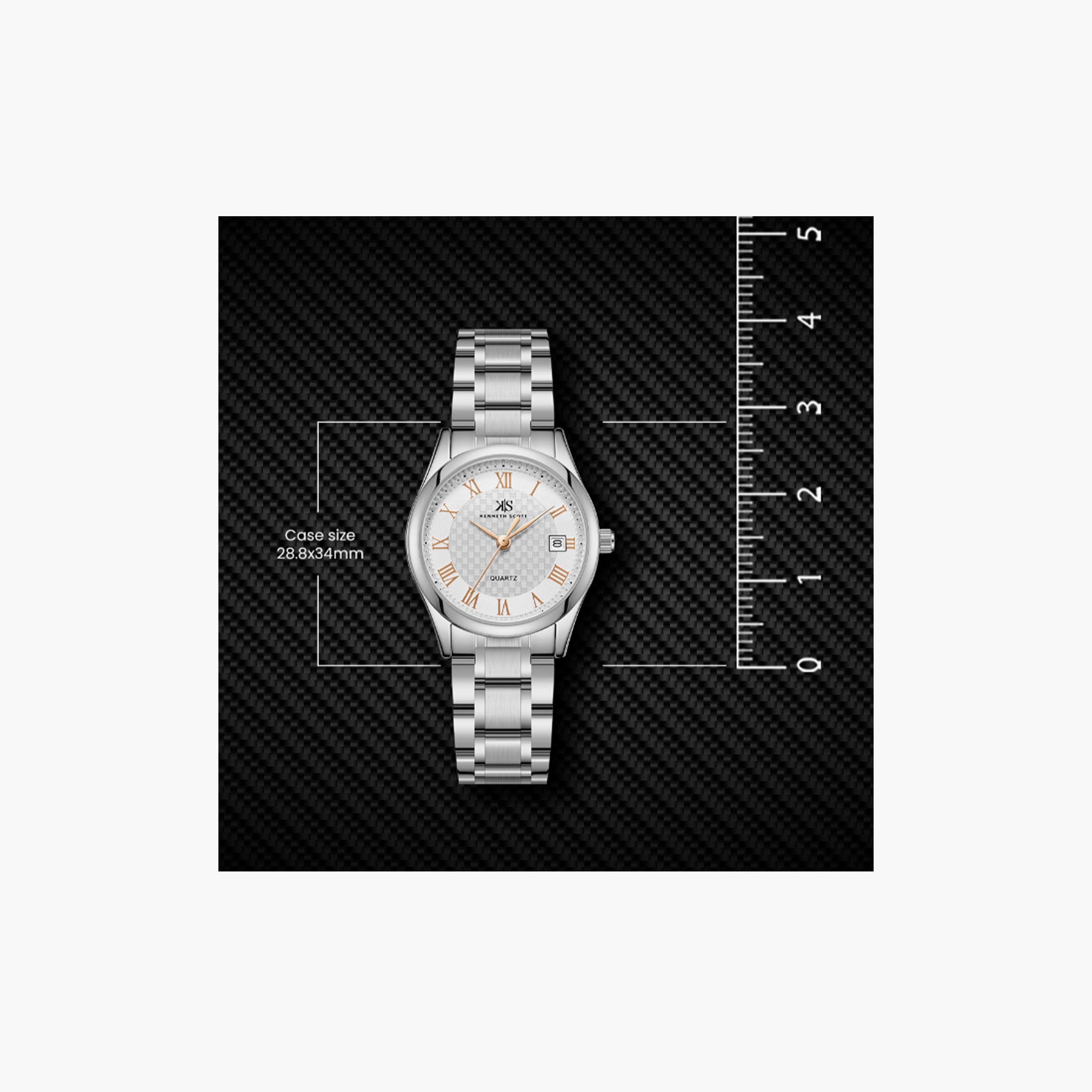 Kenneth Scott Women's 29 MM Silver Analog Stainless Steel Watch | K25504-SBSWK-women-watchesandjewellery-watches-image-5