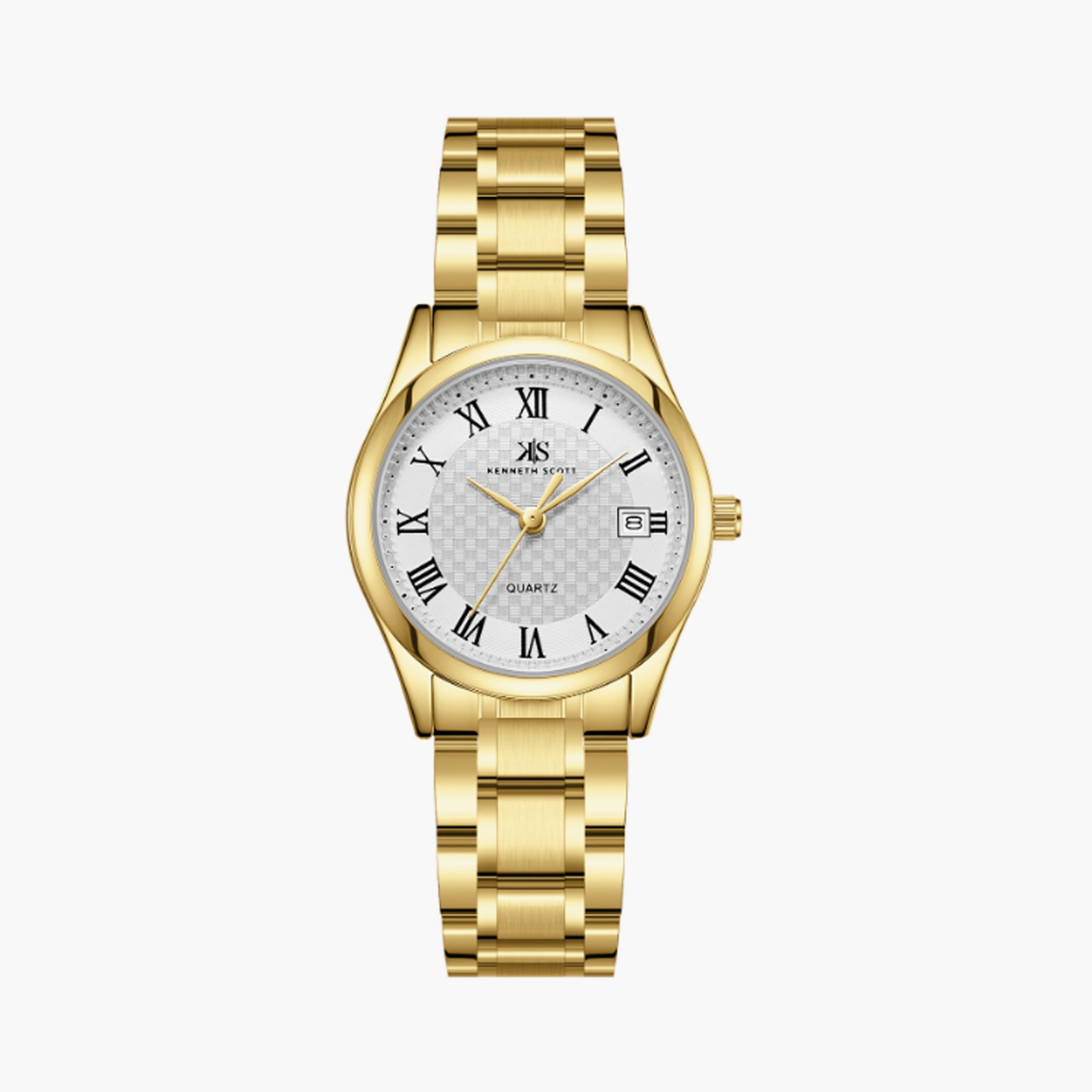 K25504-GBGW | ساعة حريمي أنالوج ستانلس ستيل من كينيث سكوت ذهبي مقاس 29 مم-women-watchesandjewellery-watches-image-1