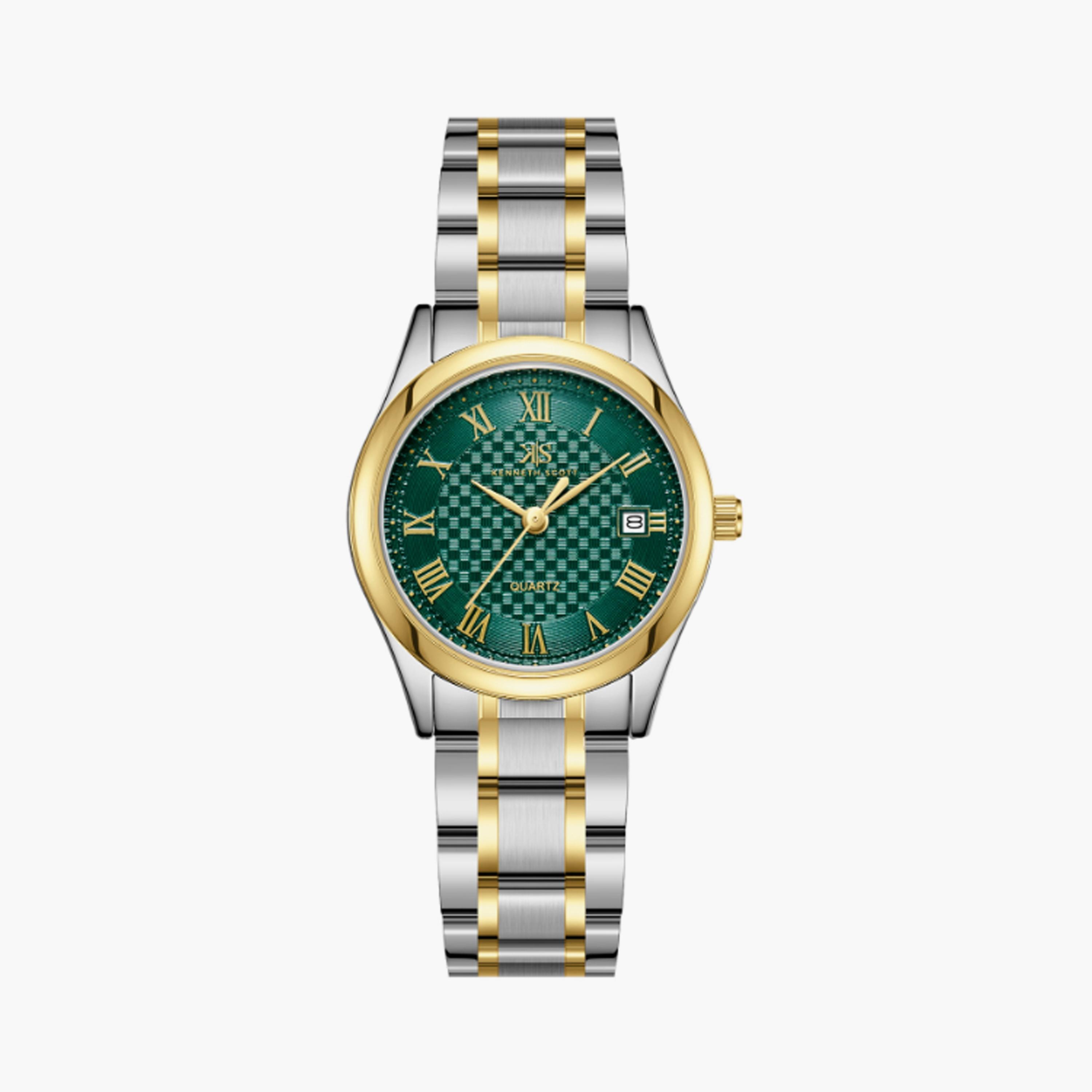 K25504-TBTHG | ساعة حريمي أنالوج ستانلس ستيل من كينيث سكوت فضي ذهبي مقاس 29 مم-women-watchesandjewellery-watches-image-1