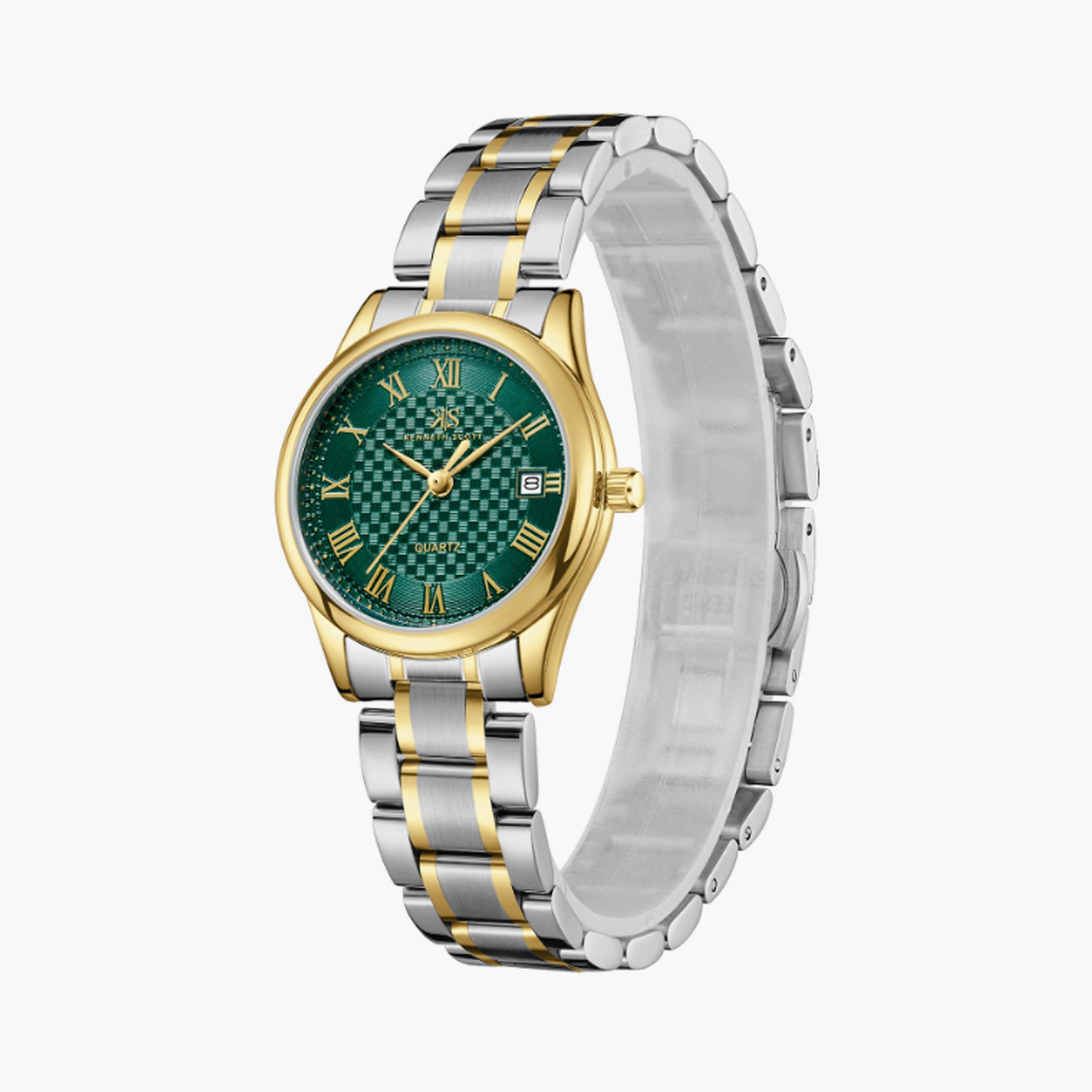 K25504-TBTHG | ساعة حريمي أنالوج ستانلس ستيل من كينيث سكوت فضي ذهبي مقاس 29 مم-women-watchesandjewellery-watches-image-2