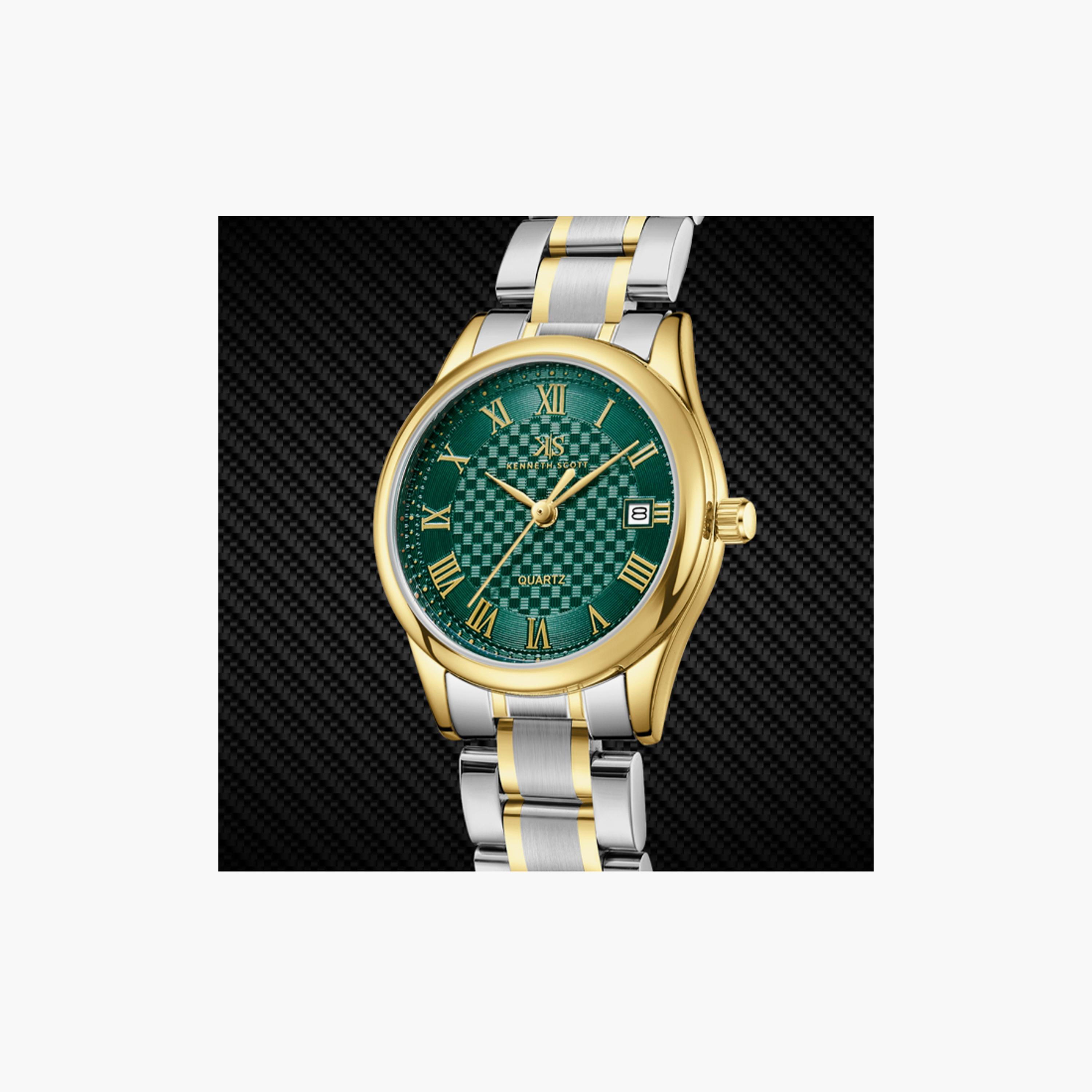K25504-TBTHG | ساعة حريمي أنالوج ستانلس ستيل من كينيث سكوت فضي ذهبي مقاس 29 مم-women-watchesandjewellery-watches-image-4