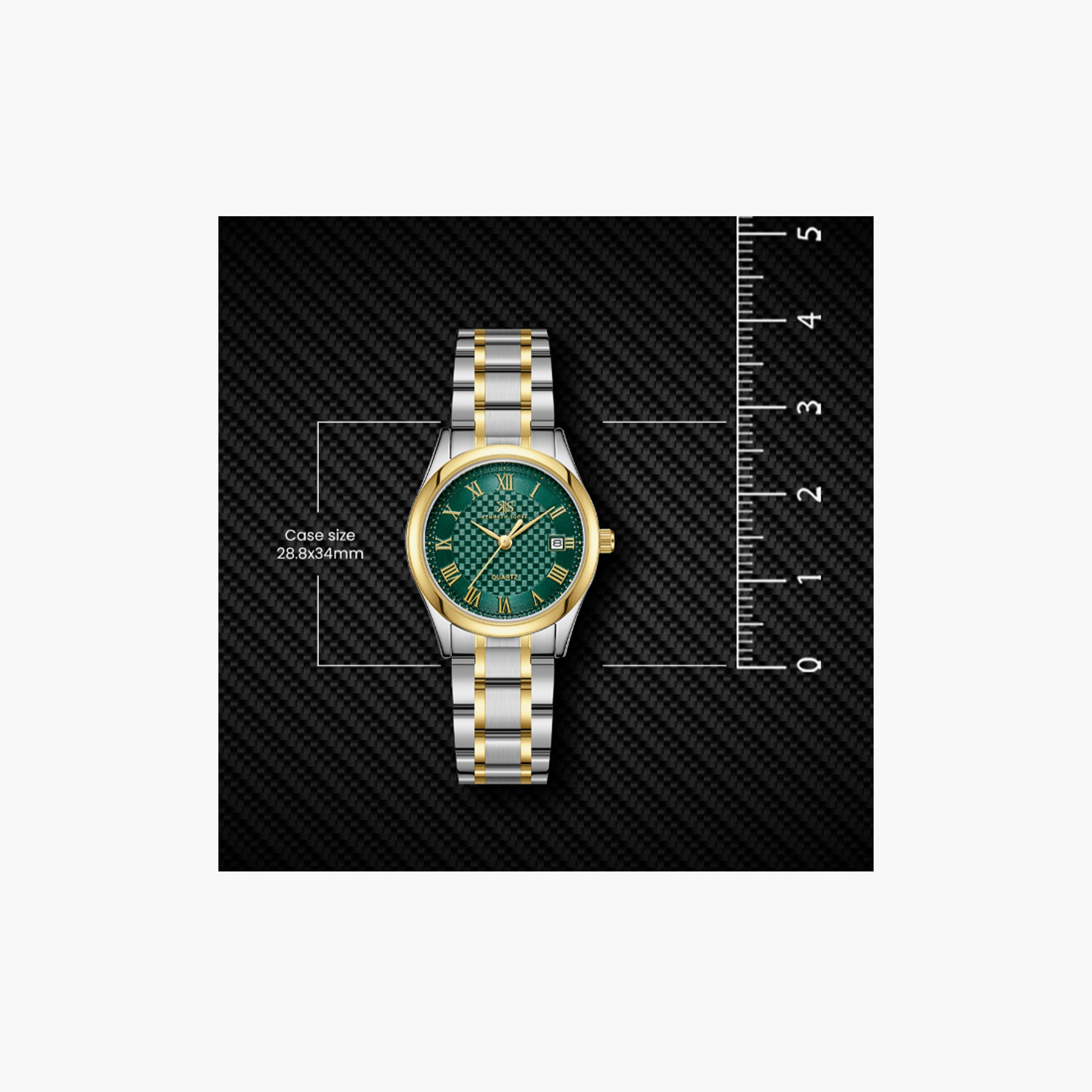 K25504-TBTHG | ساعة حريمي أنالوج ستانلس ستيل من كينيث سكوت فضي ذهبي مقاس 29 مم-women-watchesandjewellery-watches-image-5