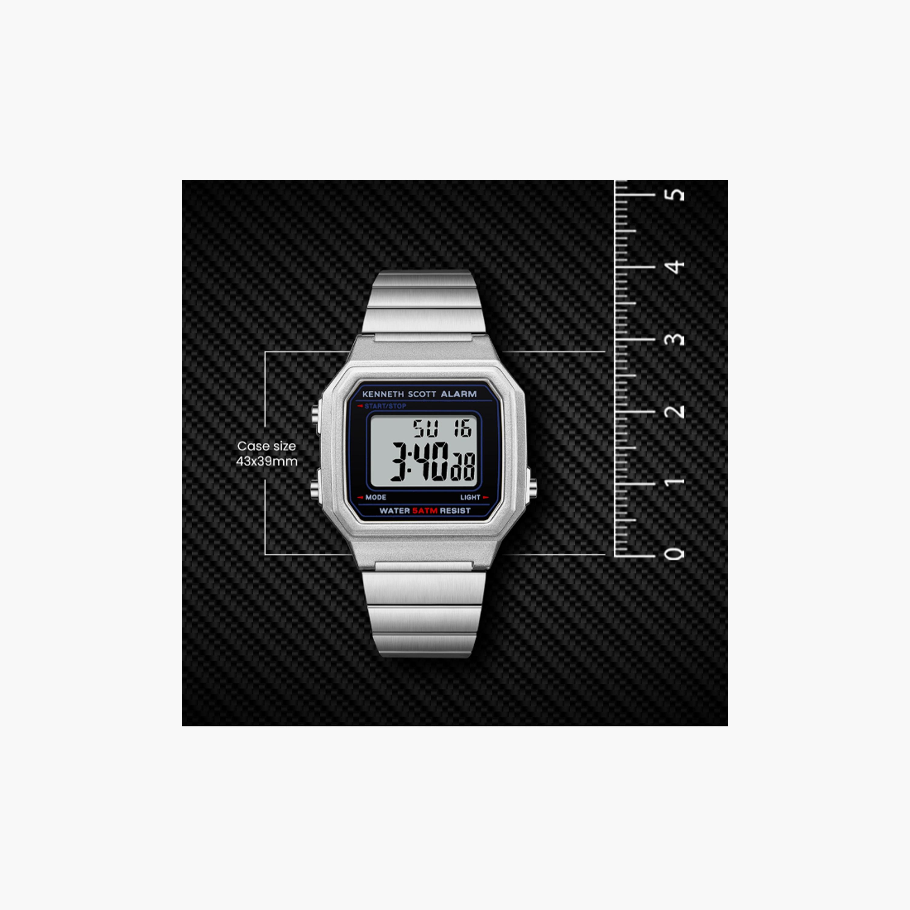 Kenneth Scott Women's 39 MM Silver Digital Stainless Steel Watch | K25705-SBSB-women-watchesandjewellery-watches-image-5