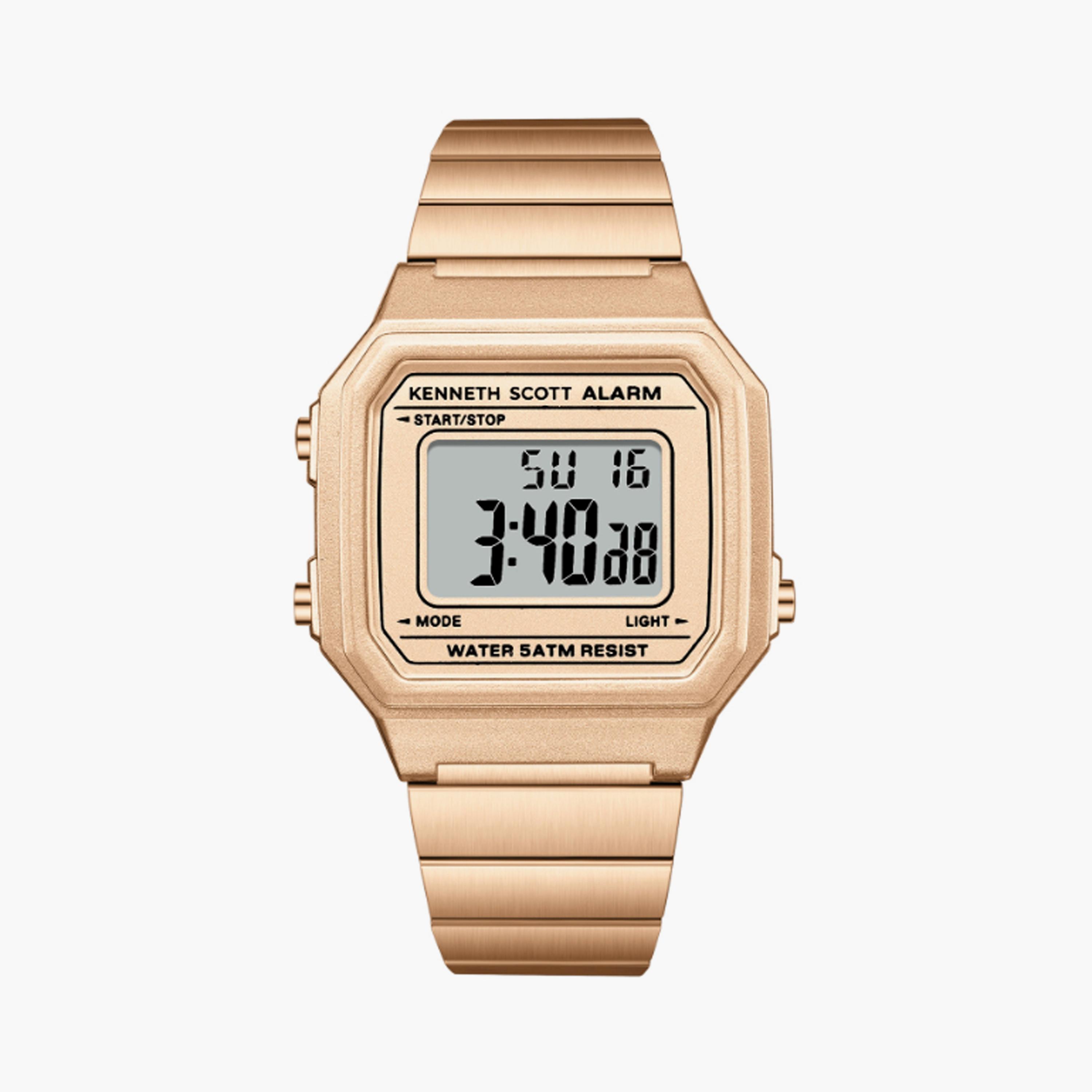 Kenneth Scott Women's 39 MM Rose Gold Digital Stainless Steel Watch | K25705-RBKK-women-watchesandjewellery-watches-image-1