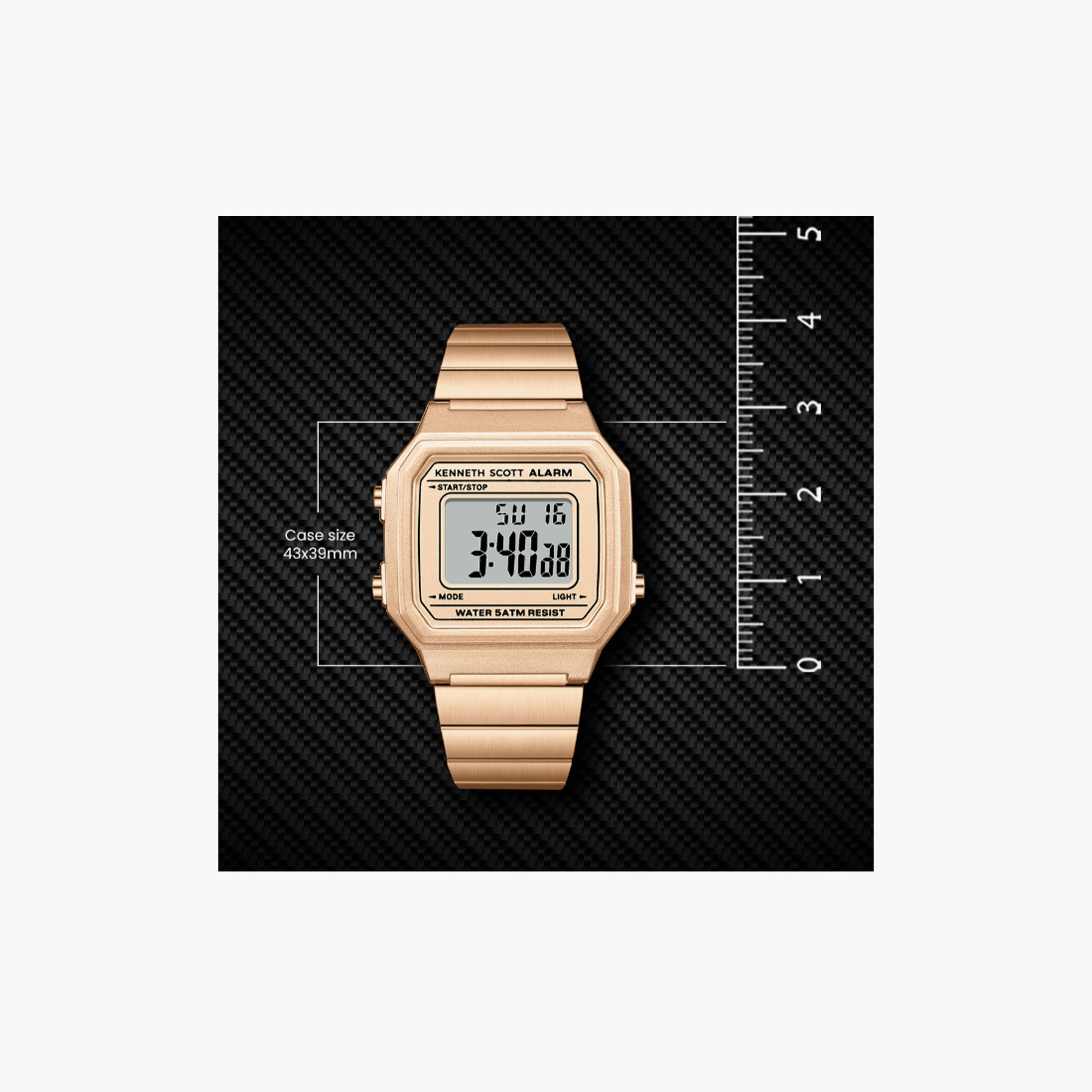 Kenneth Scott Women's 39 MM Rose Gold Digital Stainless Steel Watch | K25705-RBKK-women-watchesandjewellery-watches-image-5