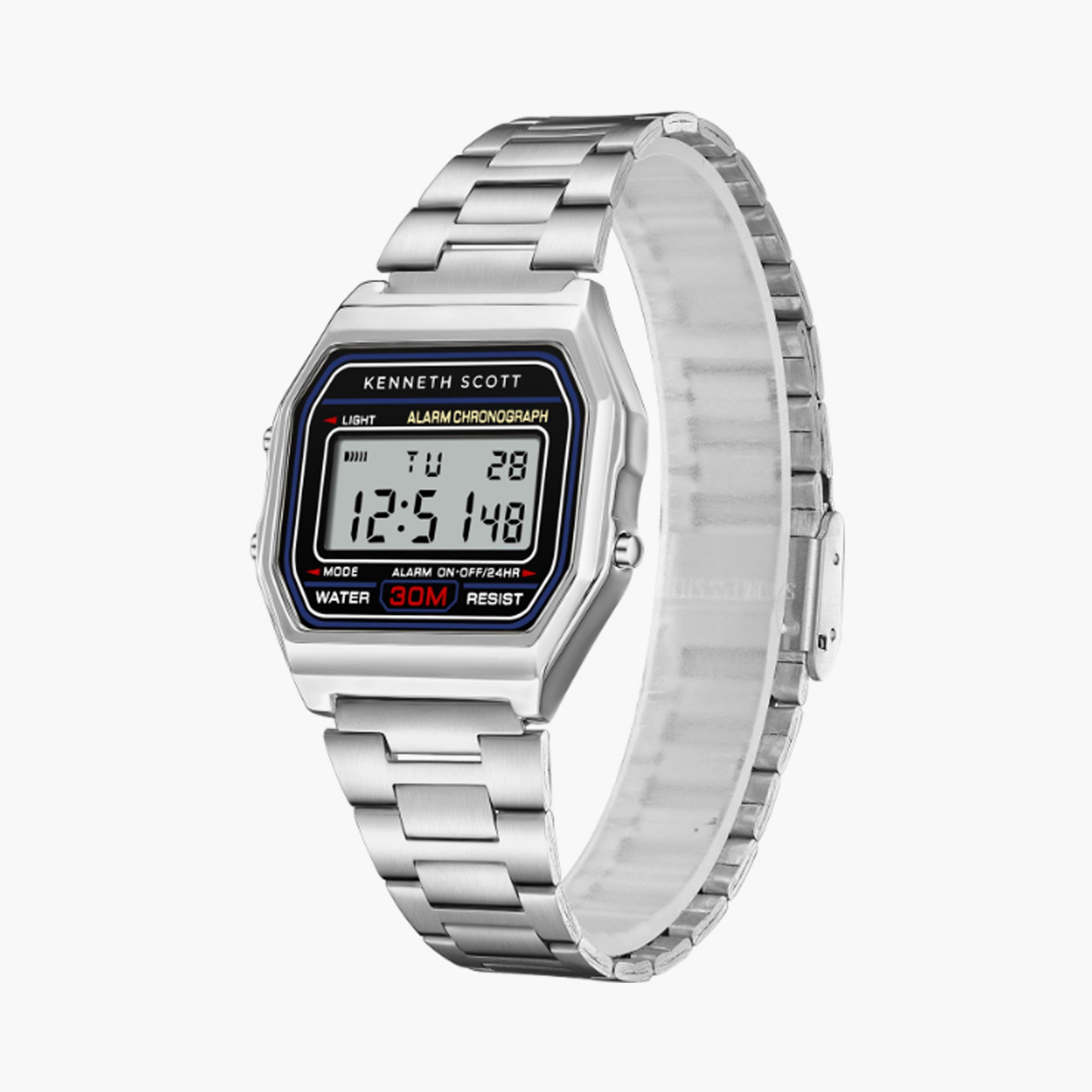 K25206-SBSB | ساعة حريمي بشاشة رقمية ستانلس ستيل من كينيث سكوت فضي مقاس 36 مم-men-watchesandjewellery-watches-image-2