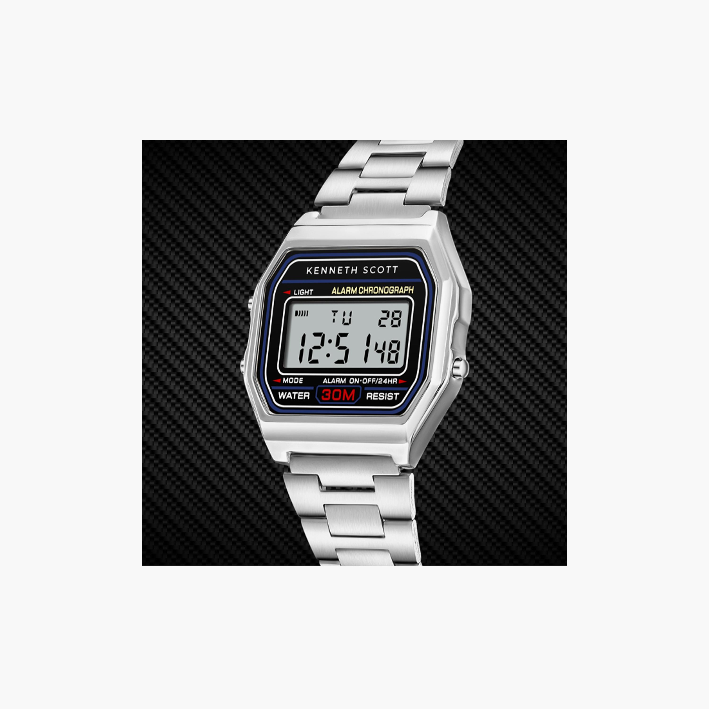K25206-SBSB | ساعة حريمي بشاشة رقمية ستانلس ستيل من كينيث سكوت فضي مقاس 36 مم-men-watchesandjewellery-watches-image-4