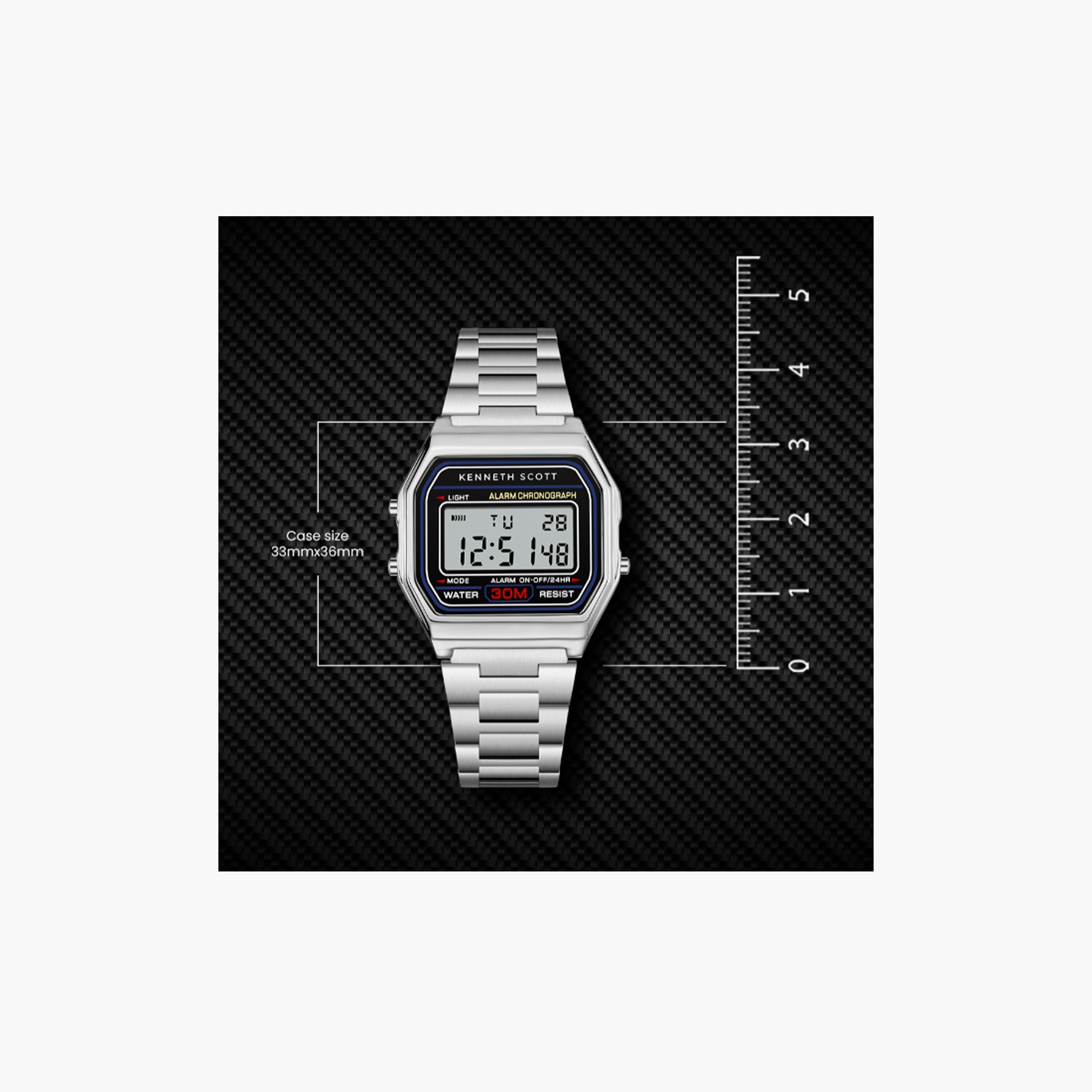 K25206-SBSB | ساعة حريمي بشاشة رقمية ستانلس ستيل من كينيث سكوت فضي مقاس 36 مم-men-watchesandjewellery-watches-image-5