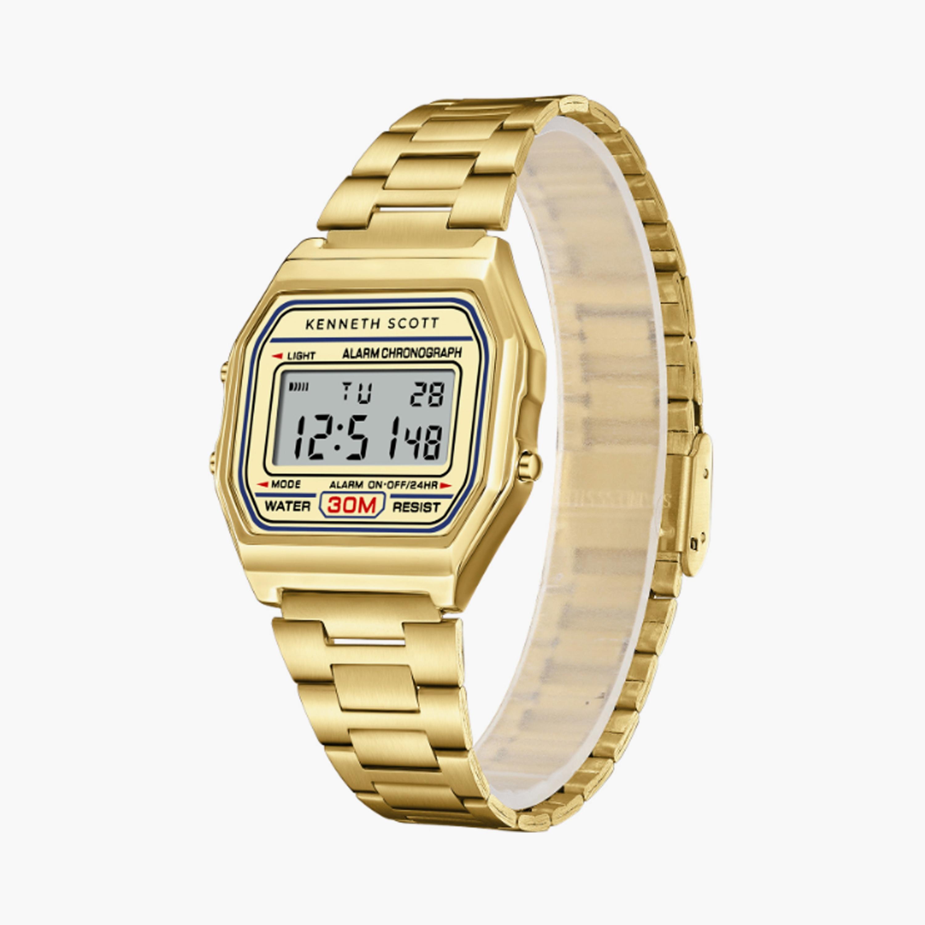 Kenneth Scott Men's 36 MM Gold Digital Stainless Steel Watch | K25206-GBGC-men-watchesandjewellery-watches-image-2