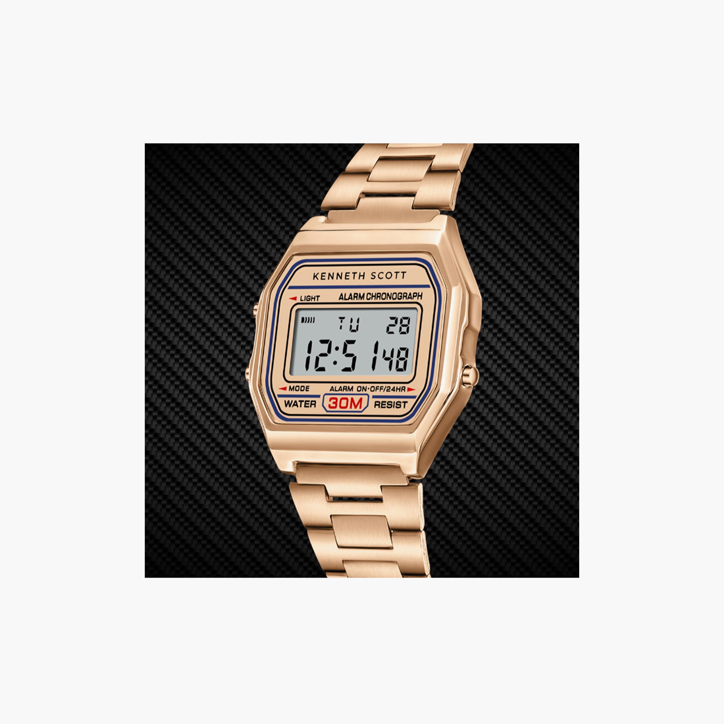 K25206-RBKK | ساعة حريمي بشاشة رقمية ستانلس ستيل من كينيث سكوت وردي ذهبي مقاس 36 مم-men-watchesandjewellery-watches-image-4
