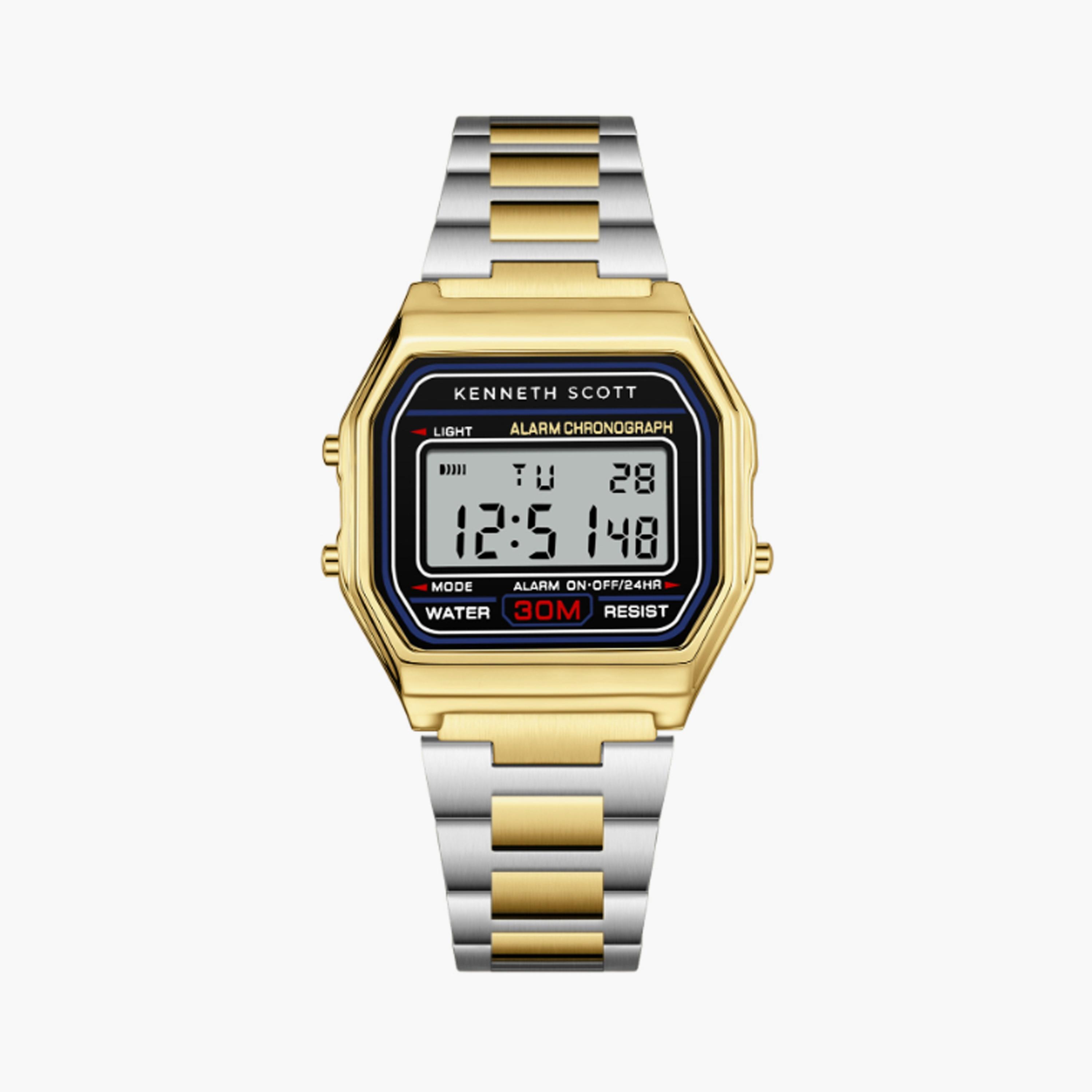 K25206-TBTB | ساعة حريمي بشاشة رقمية ستانلس ستيل من كينيث سكوت وردي وذهبي مقاس 36 مم-men-watchesandjewellery-watches-image-1