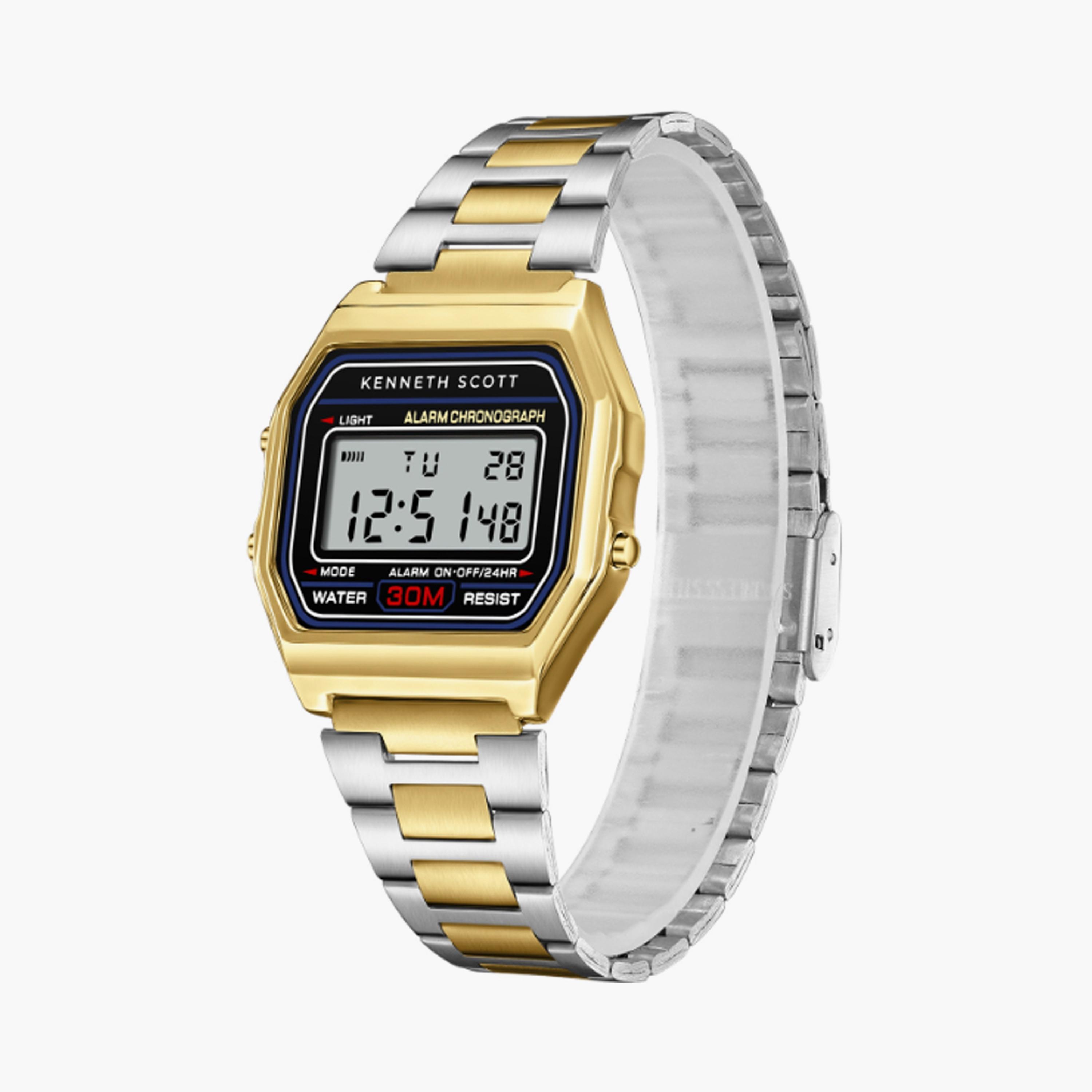 K25206-TBTB | ساعة حريمي بشاشة رقمية ستانلس ستيل من كينيث سكوت وردي وذهبي مقاس 36 مم-men-watchesandjewellery-watches-image-2