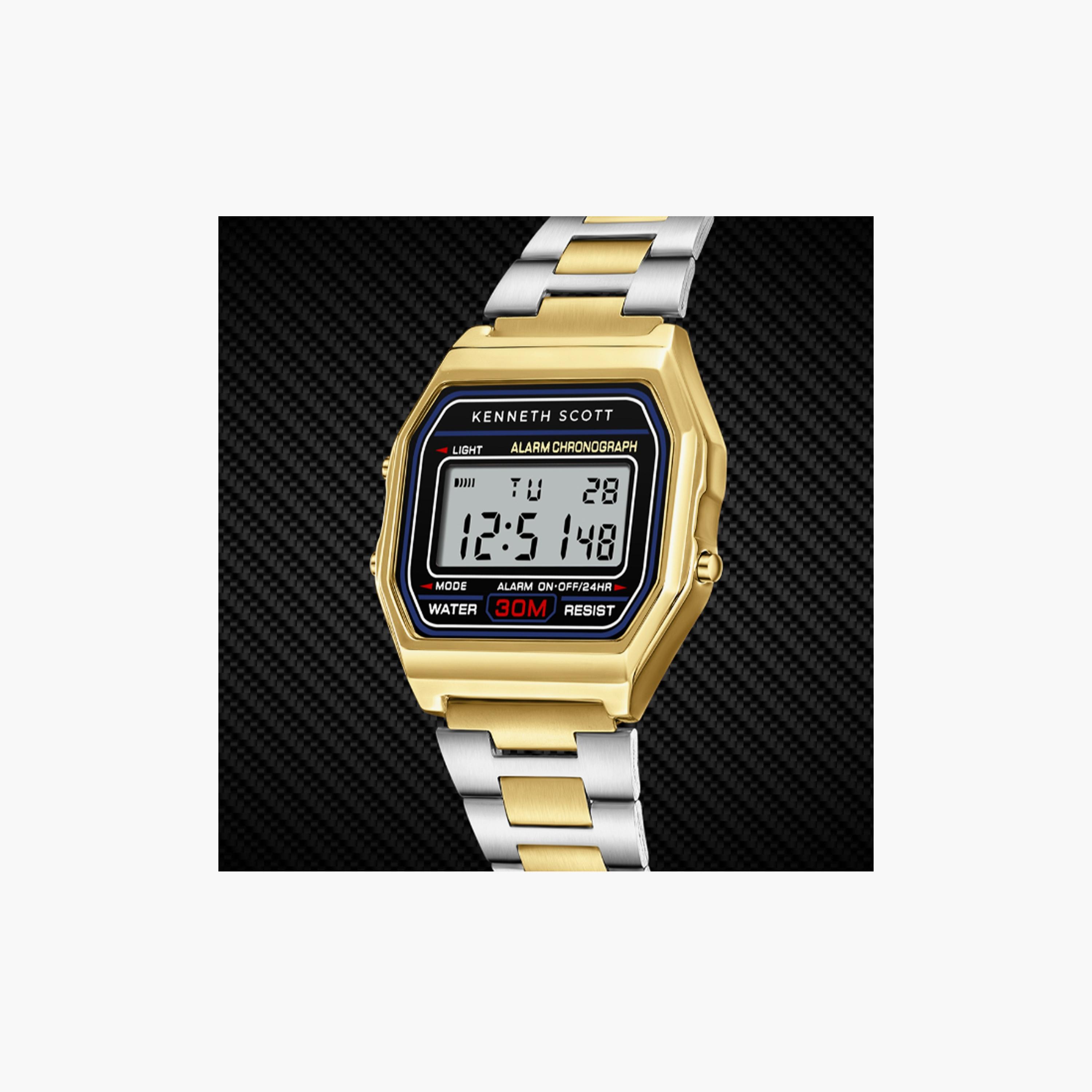 K25206-TBTB | ساعة حريمي بشاشة رقمية ستانلس ستيل من كينيث سكوت وردي وذهبي مقاس 36 مم-men-watchesandjewellery-watches-image-4