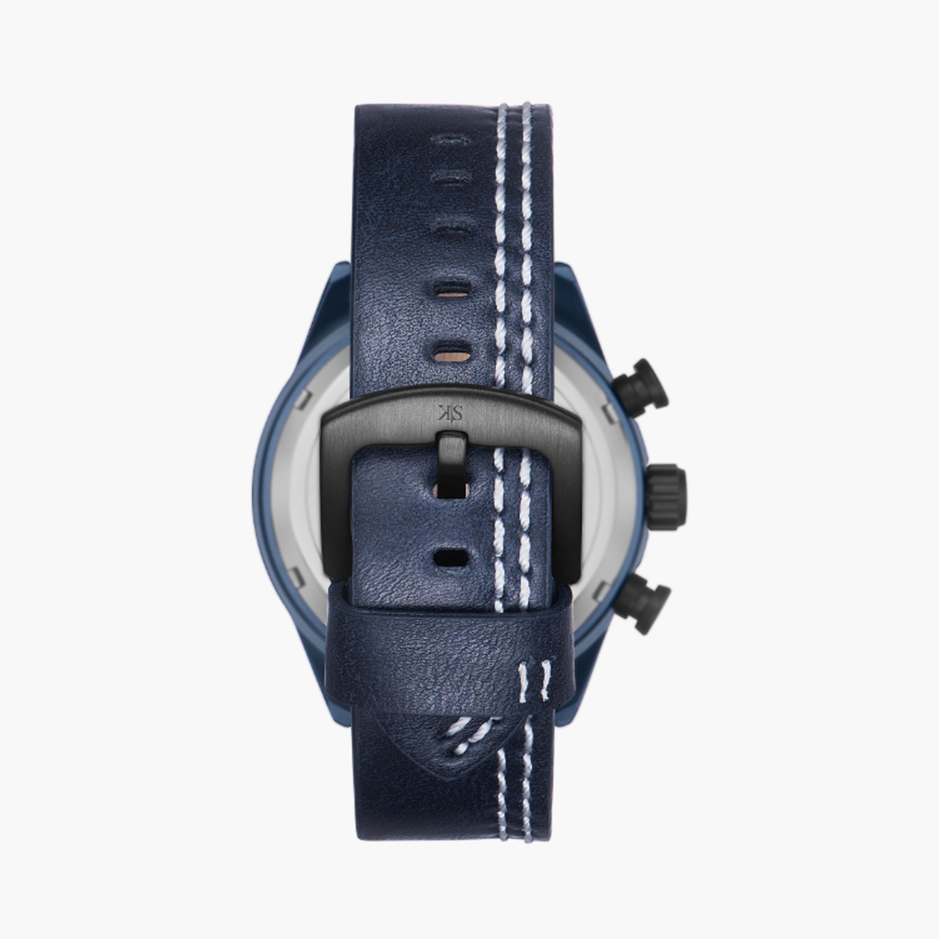 ساعة كينيث سكوت رجالية كرونوغراف جلد زرقاء 44 مم | K25107-LLLB-men-watchesandjewellery-watches-image-3