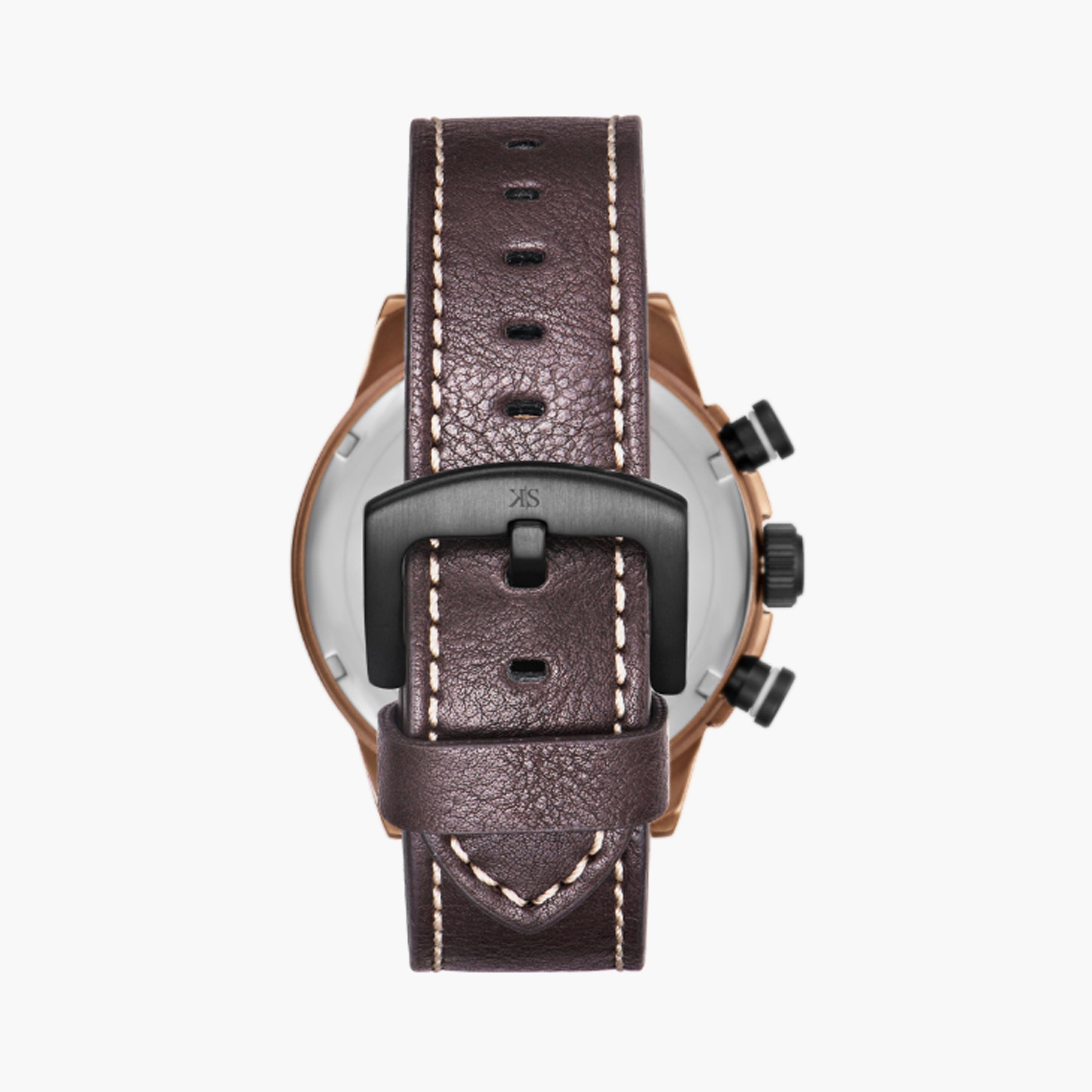 Kenneth Scott Men's 45 MM Brown Chronograph Leather Watch | K25108-DLDB-men-watchesandjewellery-watches-image-3