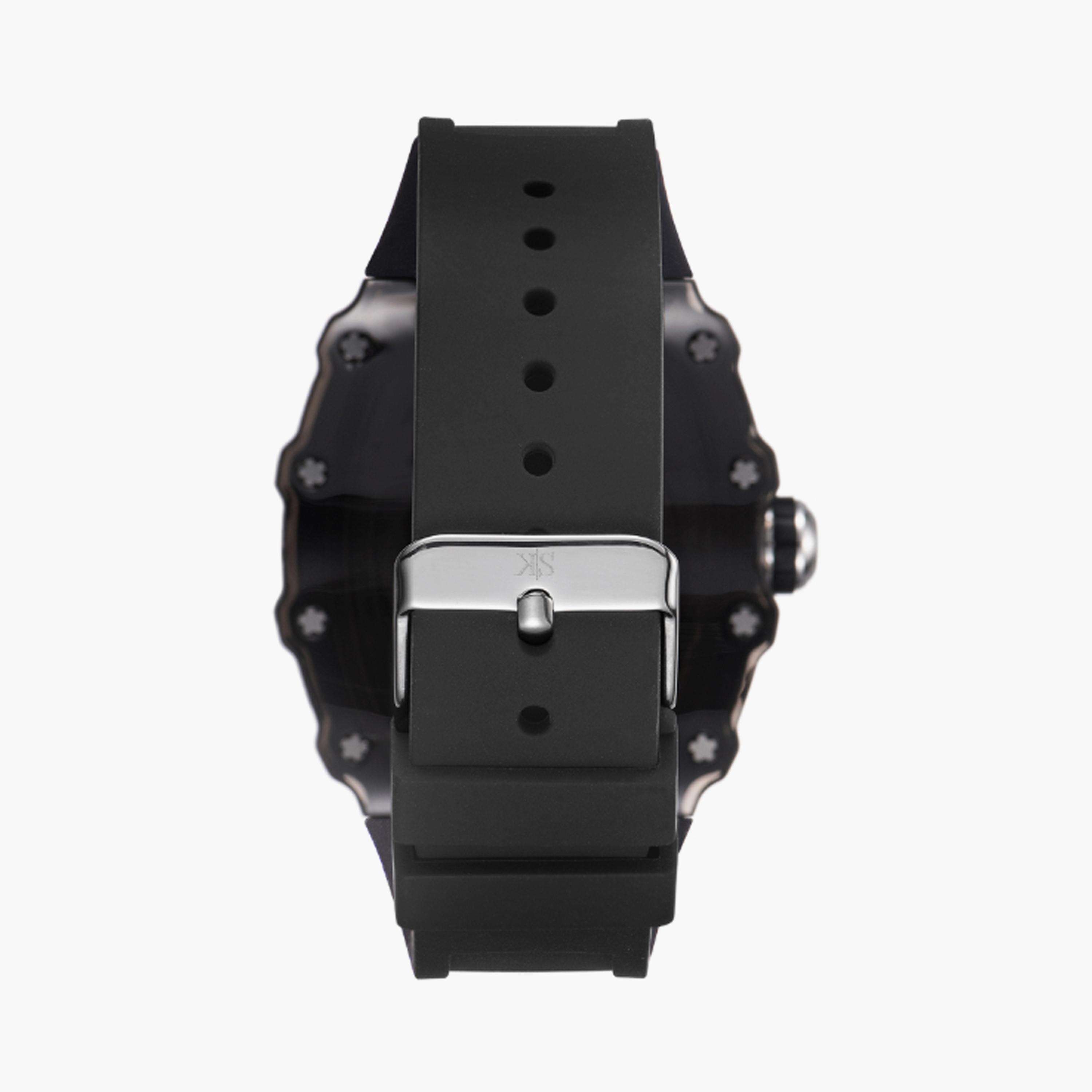 Kenneth Scott Men's 43 MM Black Analog Silicone Watch | K25009-BSBB-men-watchesandjewellery-watches-image-3