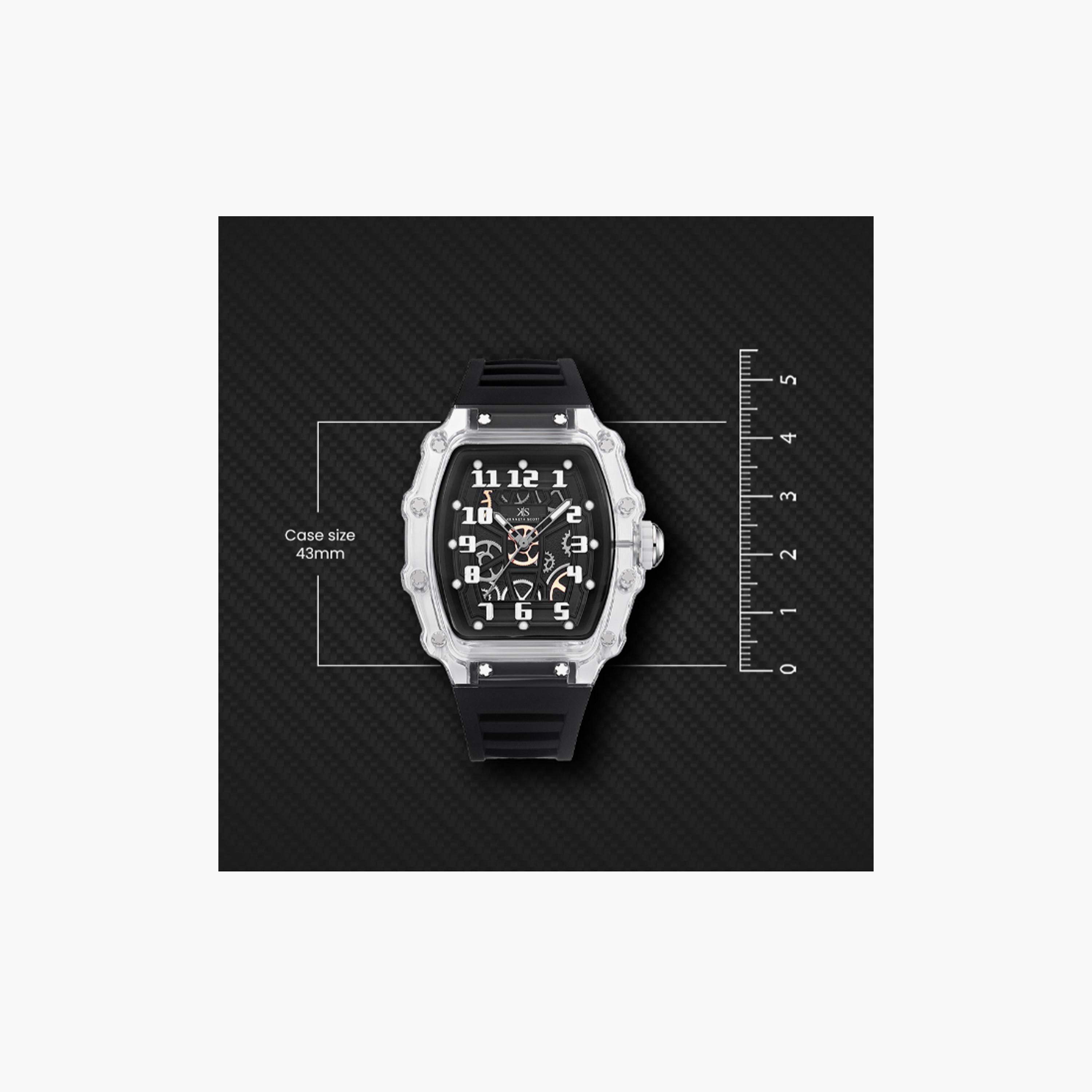 Kenneth Scott Men's 43 MM Black Analog Silicone Watch | K25009-SSBX-men-watchesandjewellery-watches-image-5