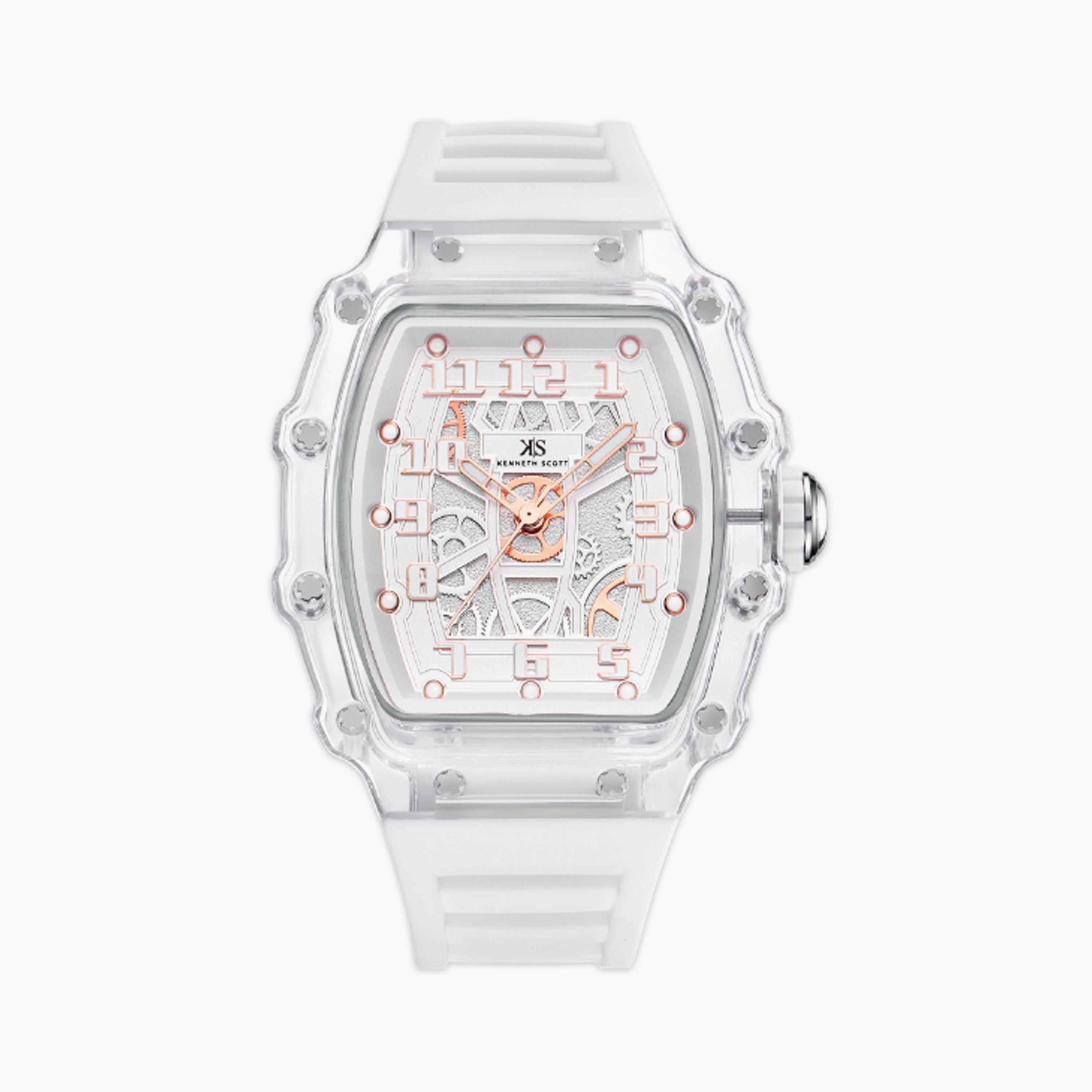 K25009-SSWW | ساعة للرجال من كينيث سكوت بعرض انالوج وسوار سيليكون، ابيض مقاس 43 مم-men-watchesandjewellery-watches-image-1
