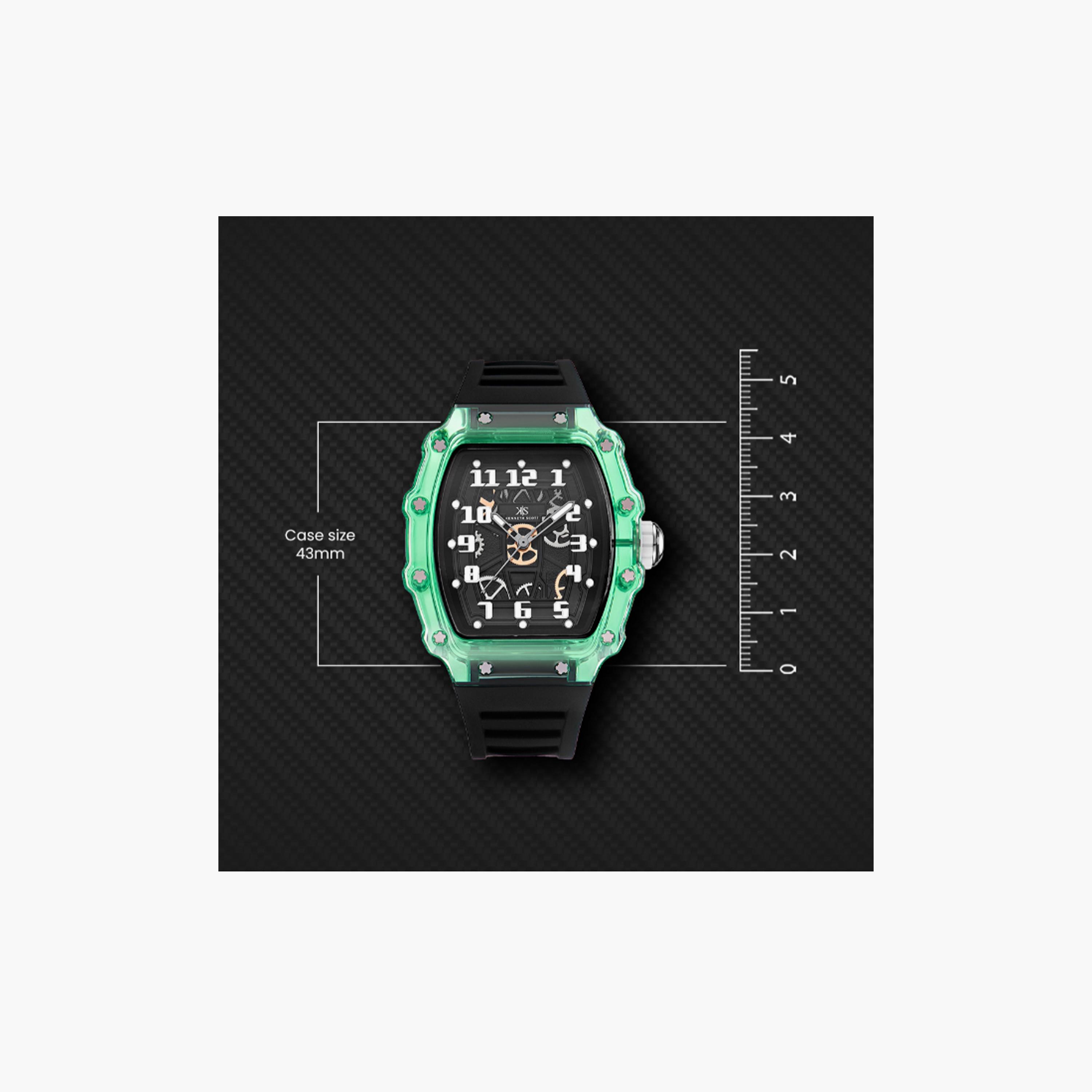 Kenneth Scott Men's 43 MM Black Analog Silicone Watch | K25009-ZSBB-men-watchesandjewellery-watches-image-5