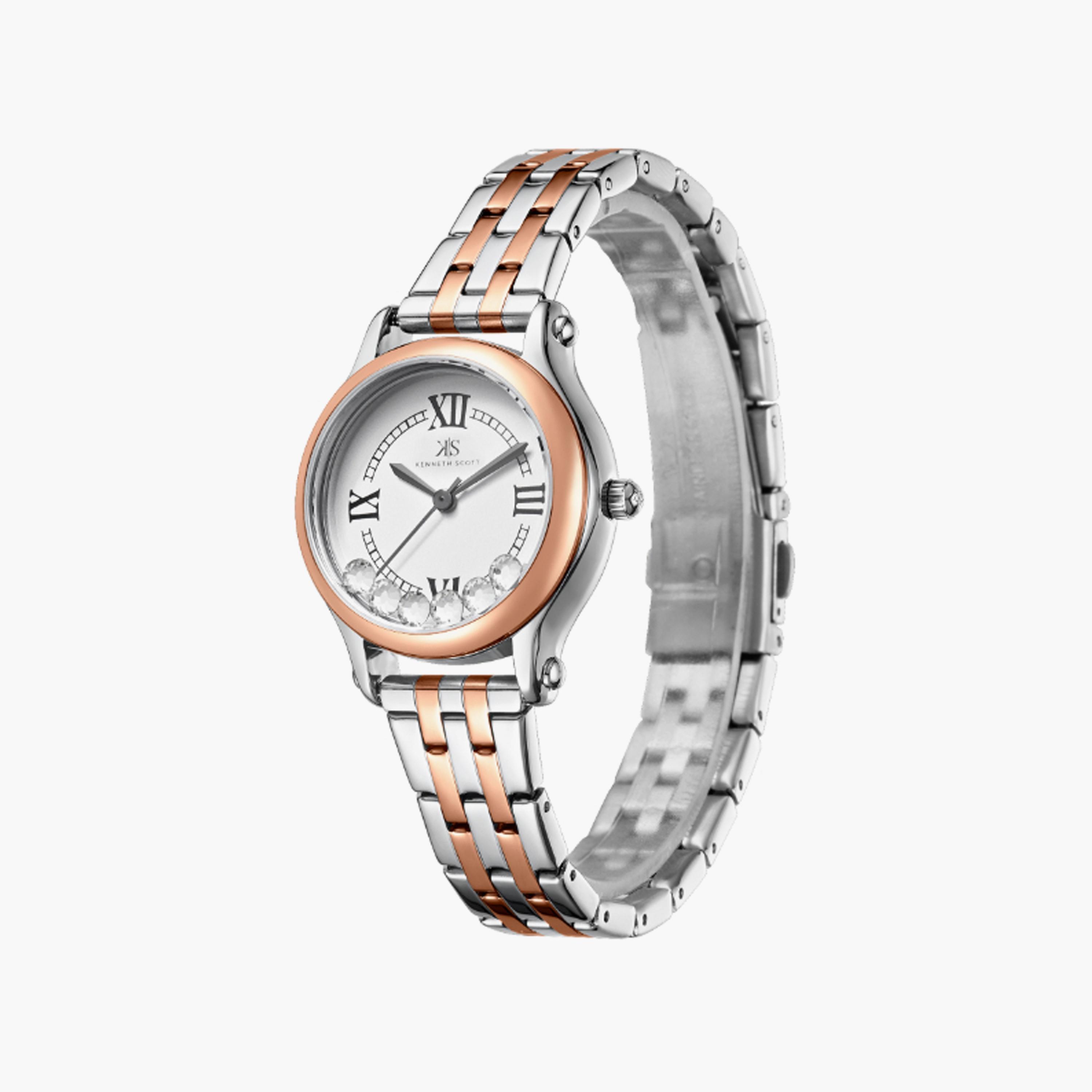 K25510-KBKW | ساعة حريمي أنالوج ستانلس ستيل من كينيث سكوت فضي وردي ذهبي مقاس 30 مم-women-watchesandjewellery-watches-image-2