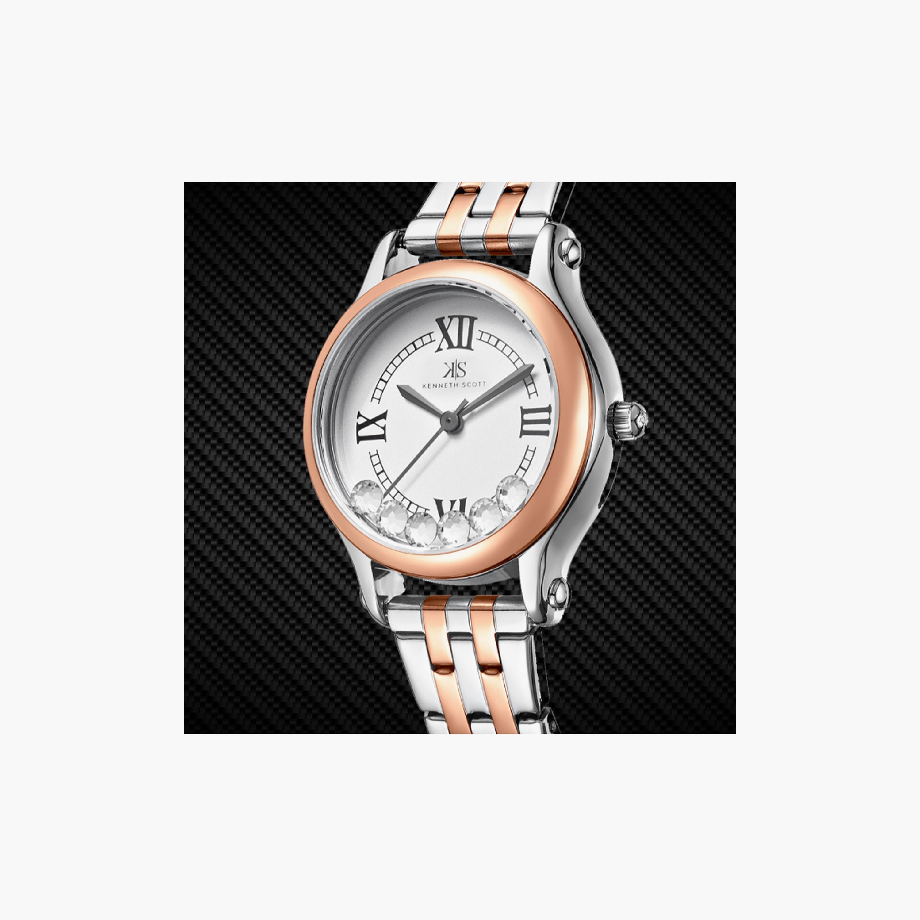 K25510-KBKW | ساعة حريمي أنالوج ستانلس ستيل من كينيث سكوت فضي وردي ذهبي مقاس 30 مم-women-watchesandjewellery-watches-image-4