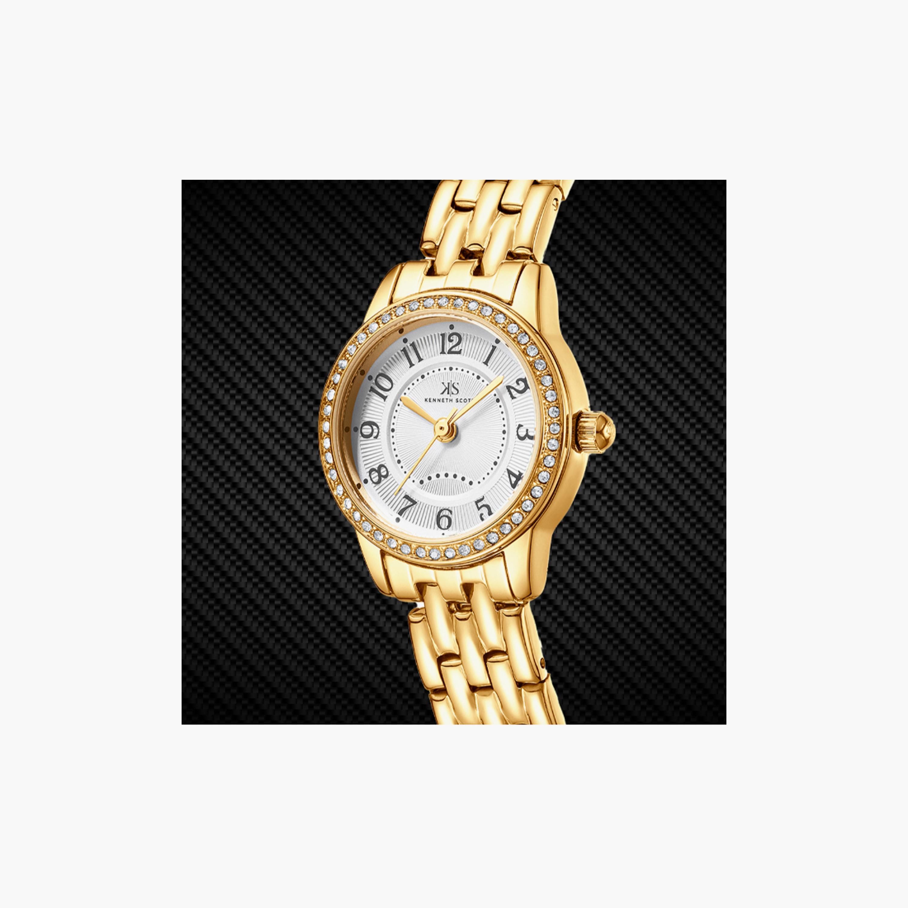 Kenneth Scott Women's 23 MM Gold Analog Stainless Steel Watch | K25511-GBGW-women-watchesandjewellery-watches-image-4