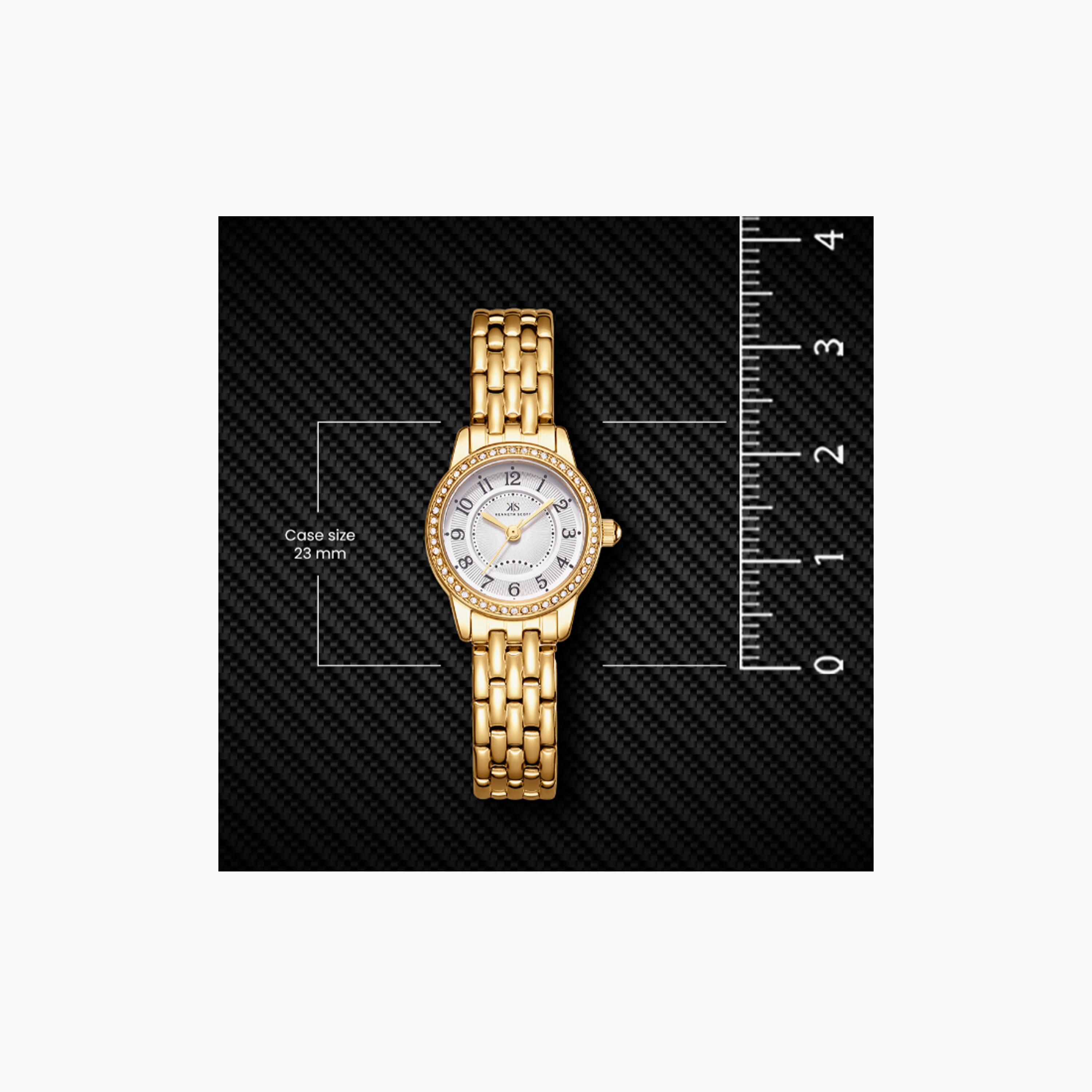 Kenneth Scott Women's 23 MM Gold Analog Stainless Steel Watch | K25511-GBGW-women-watchesandjewellery-watches-image-5