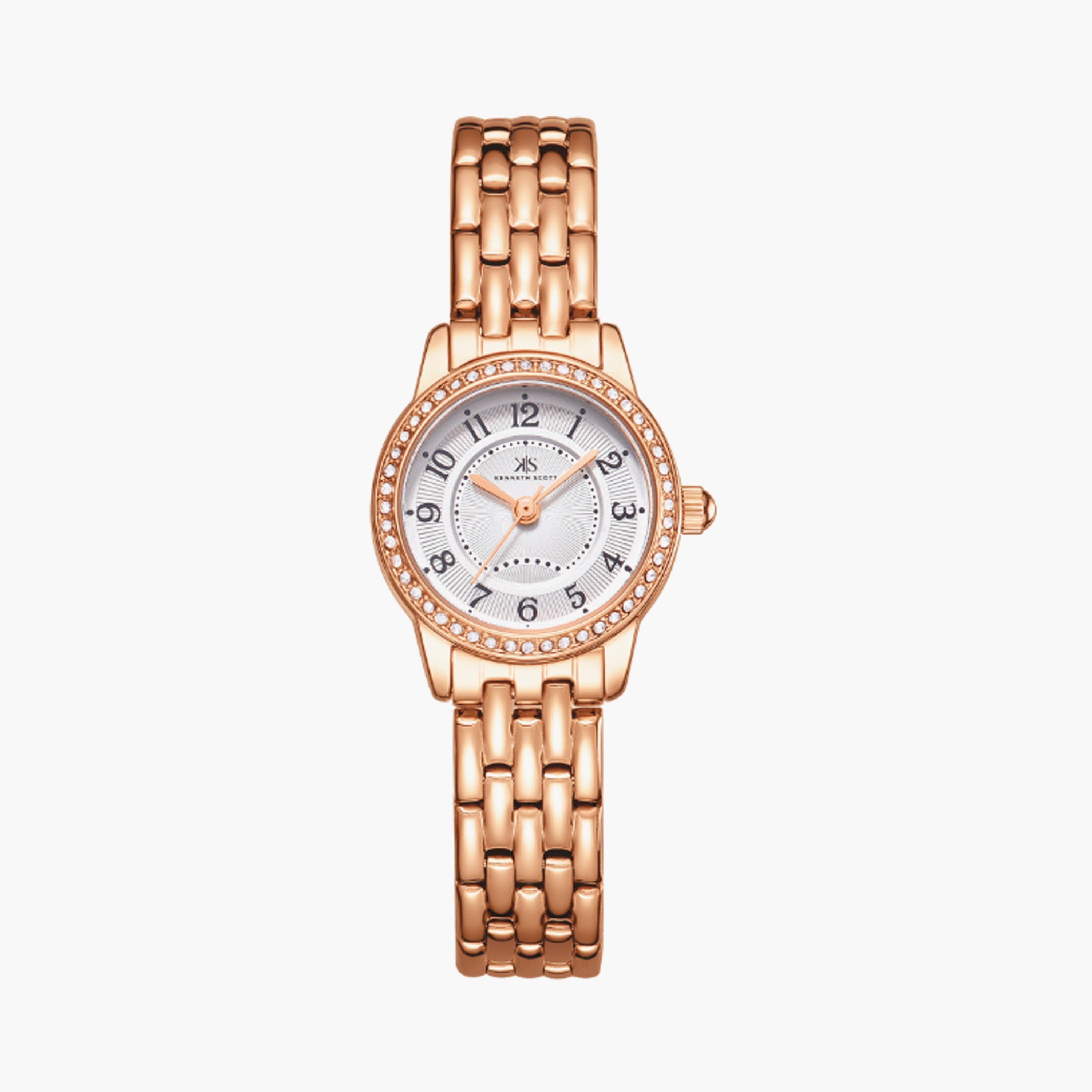 K25511-RBKW | ساعة حريمي أنالوج ستانلس ستيل من كينيث سكوت وردي ذهبي مقاس 23 مم-women-watchesandjewellery-watches-image-1