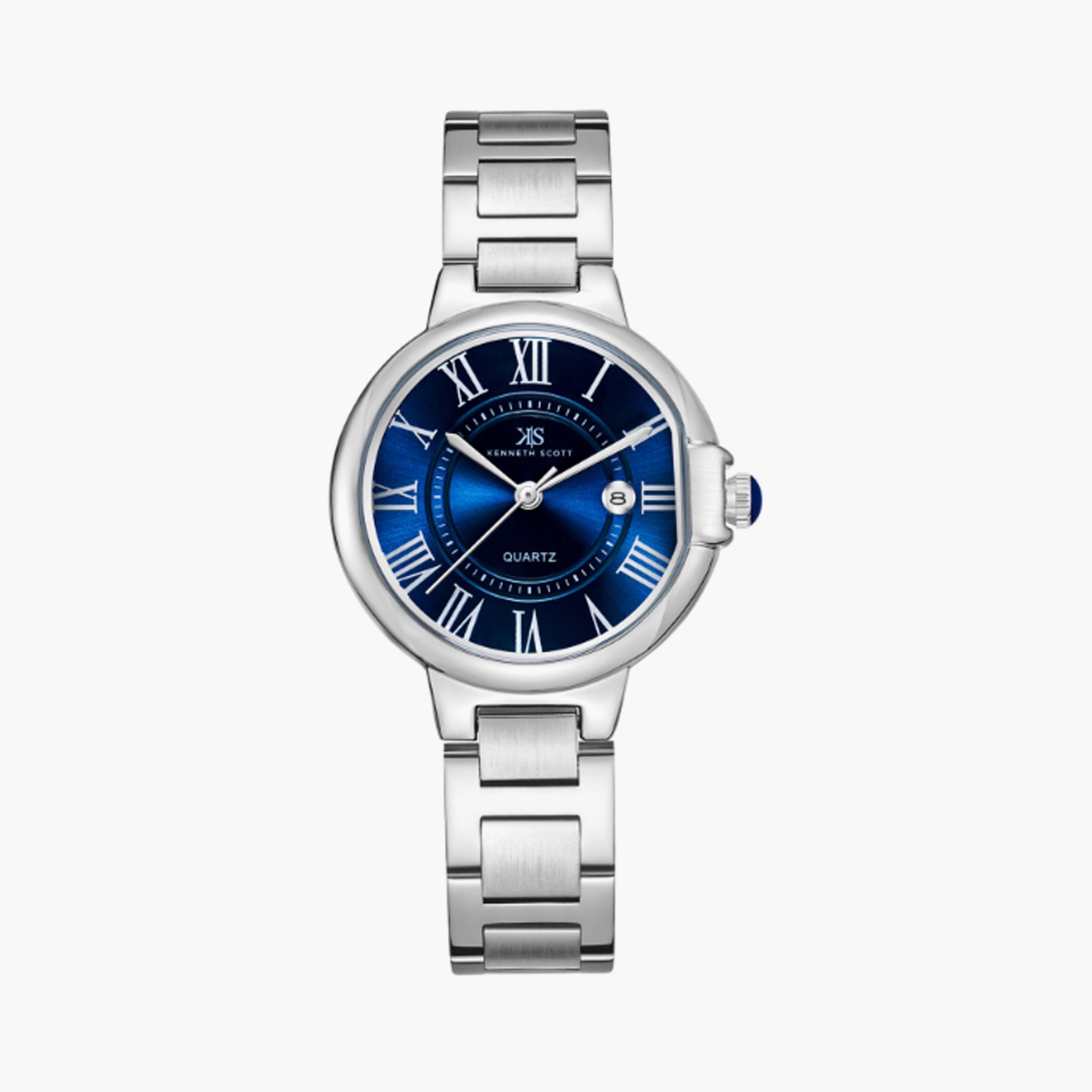 K23553-SBSN | ساعة حريمي أنالوج ستانلس ستيل من كينيث سكوت فضي مقاس 32 مم-women-watchesandjewellery-watches-image-1
