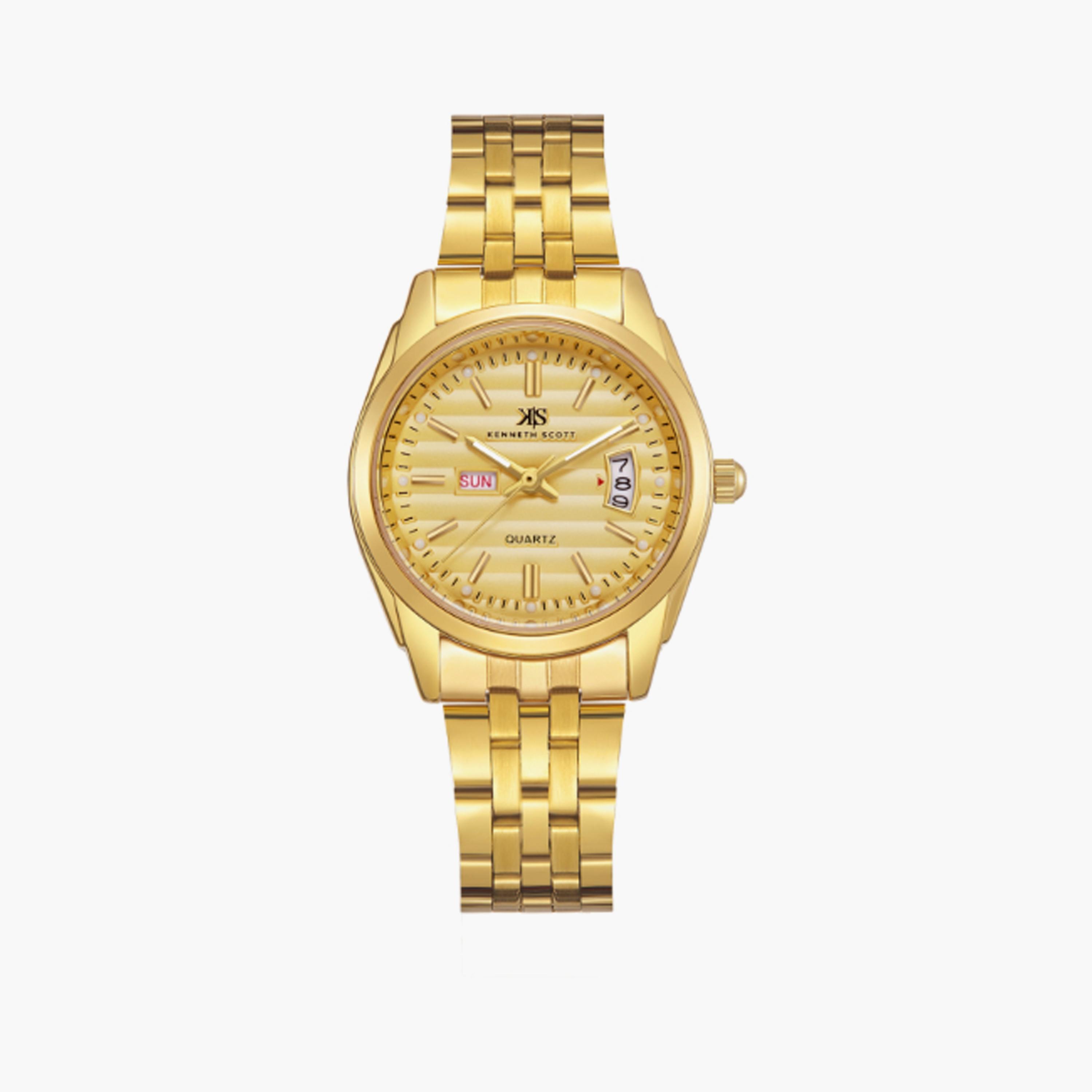 K23554-GBGC | ساعة حريمي أنالوج ستانلس ستيل من كينيث سكوت ذهبي مقاس 28 مم-women-watchesandjewellery-watches-image-1