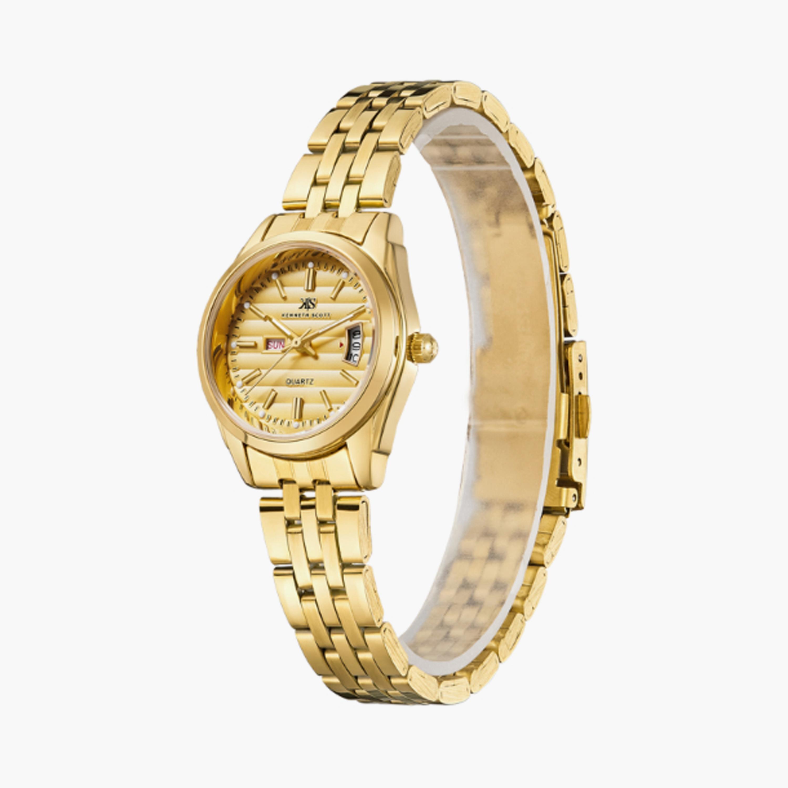 K23554-GBGC | ساعة حريمي أنالوج ستانلس ستيل من كينيث سكوت ذهبي مقاس 28 مم-women-watchesandjewellery-watches-image-2
