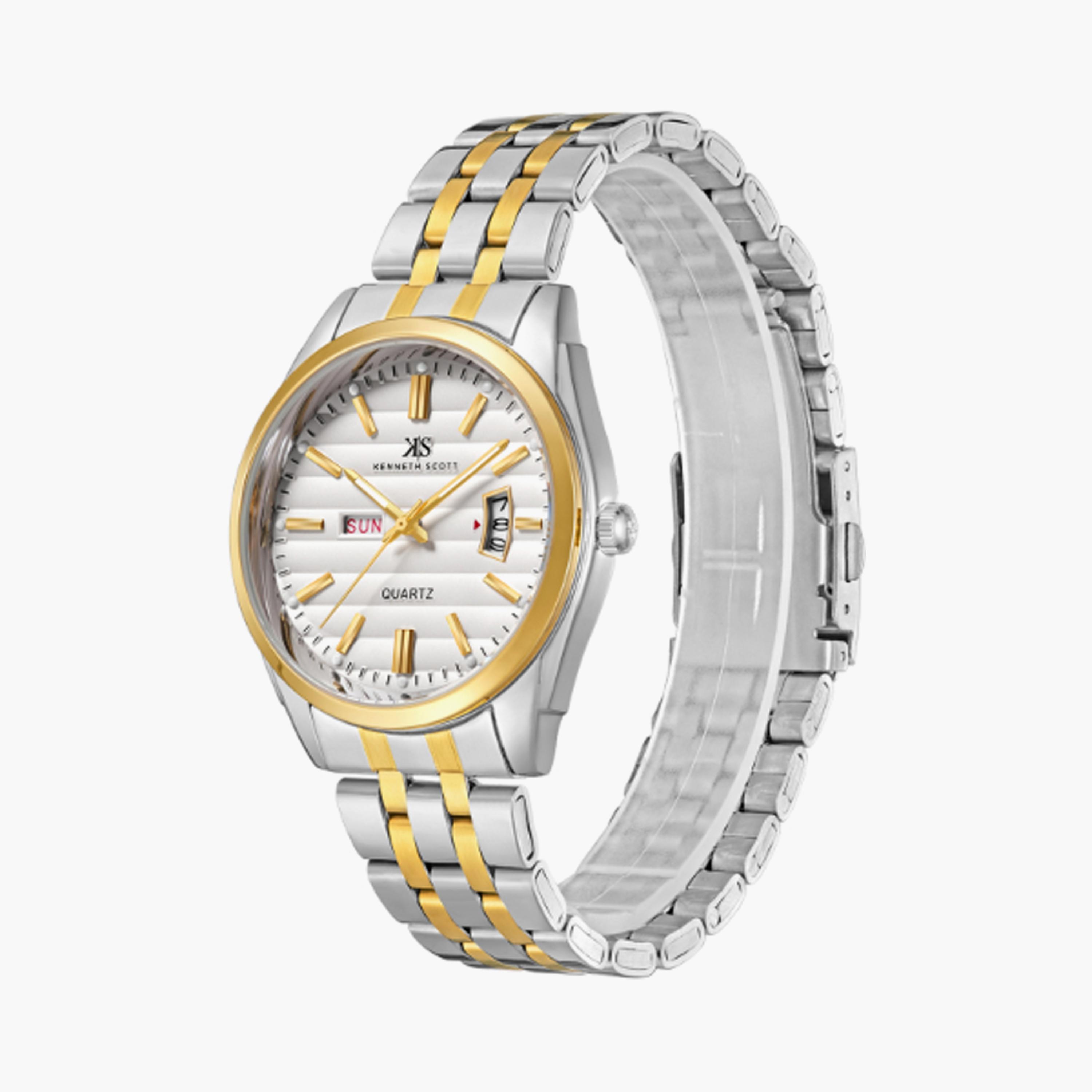 K23054-TBTW | ساعة للرجال من كينيث سكوت بعرض انالوج وسوار من الستانلس ستيل، ذهبي وفضي مقاس 40 مم-men-watchesandjewellery-watches-image-2