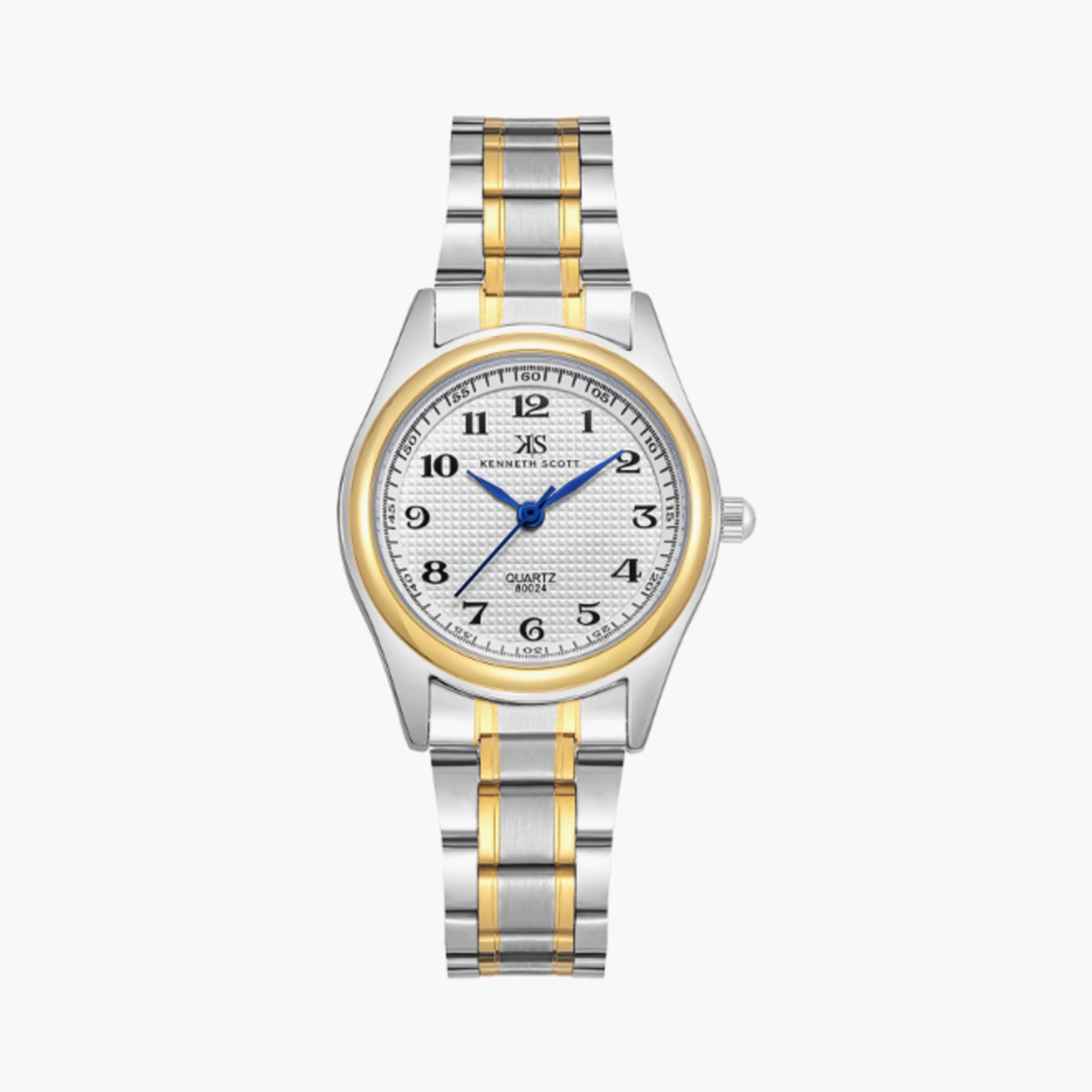 Kenneth Scott Women's 28 MM Silver & Gold Analog Stainless Steel Watch | K23552-TBTW-women-watchesandjewellery-watches-image-1